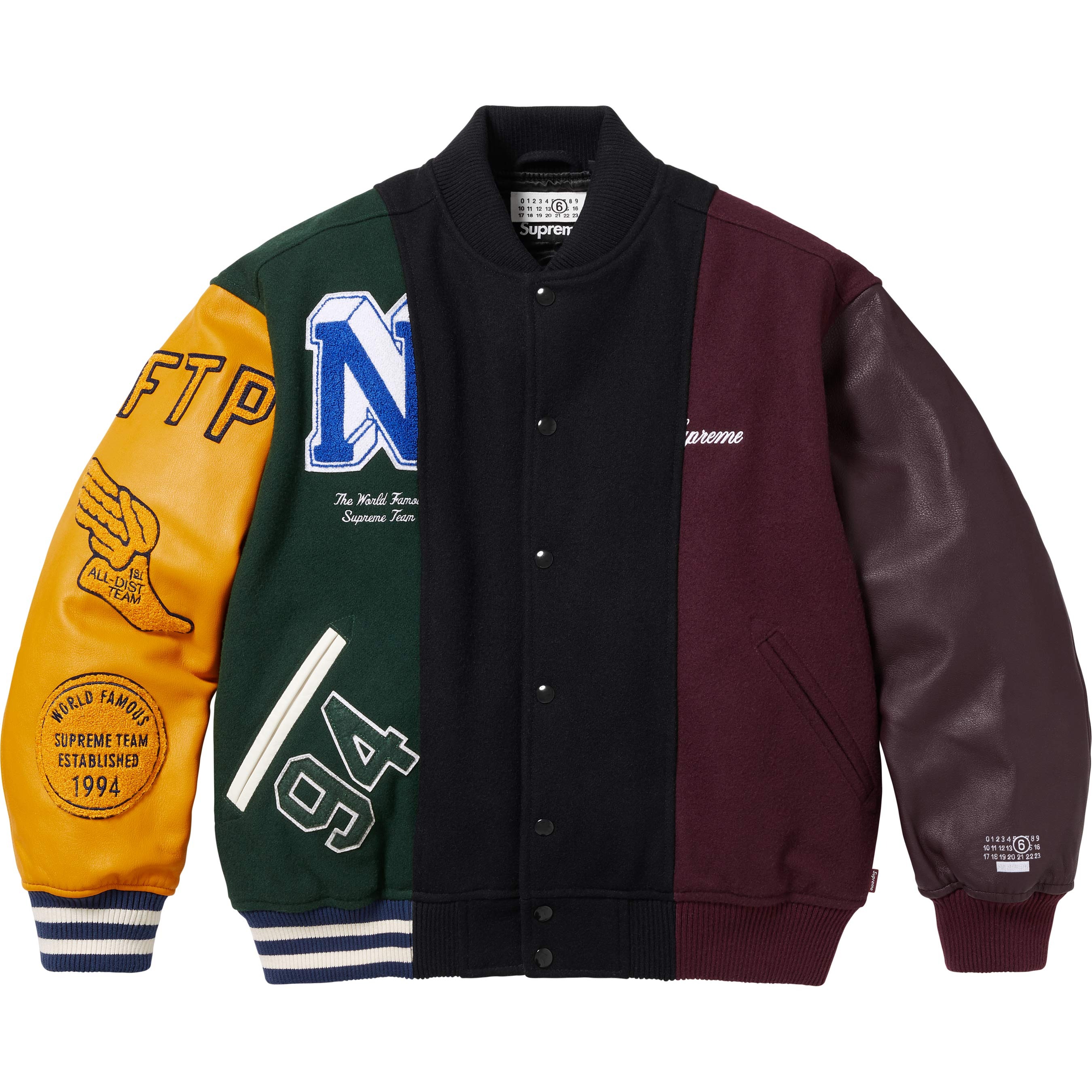 Куртка Supreme/MM6 Maison Margiela Split Varsity Jacket — фото 1