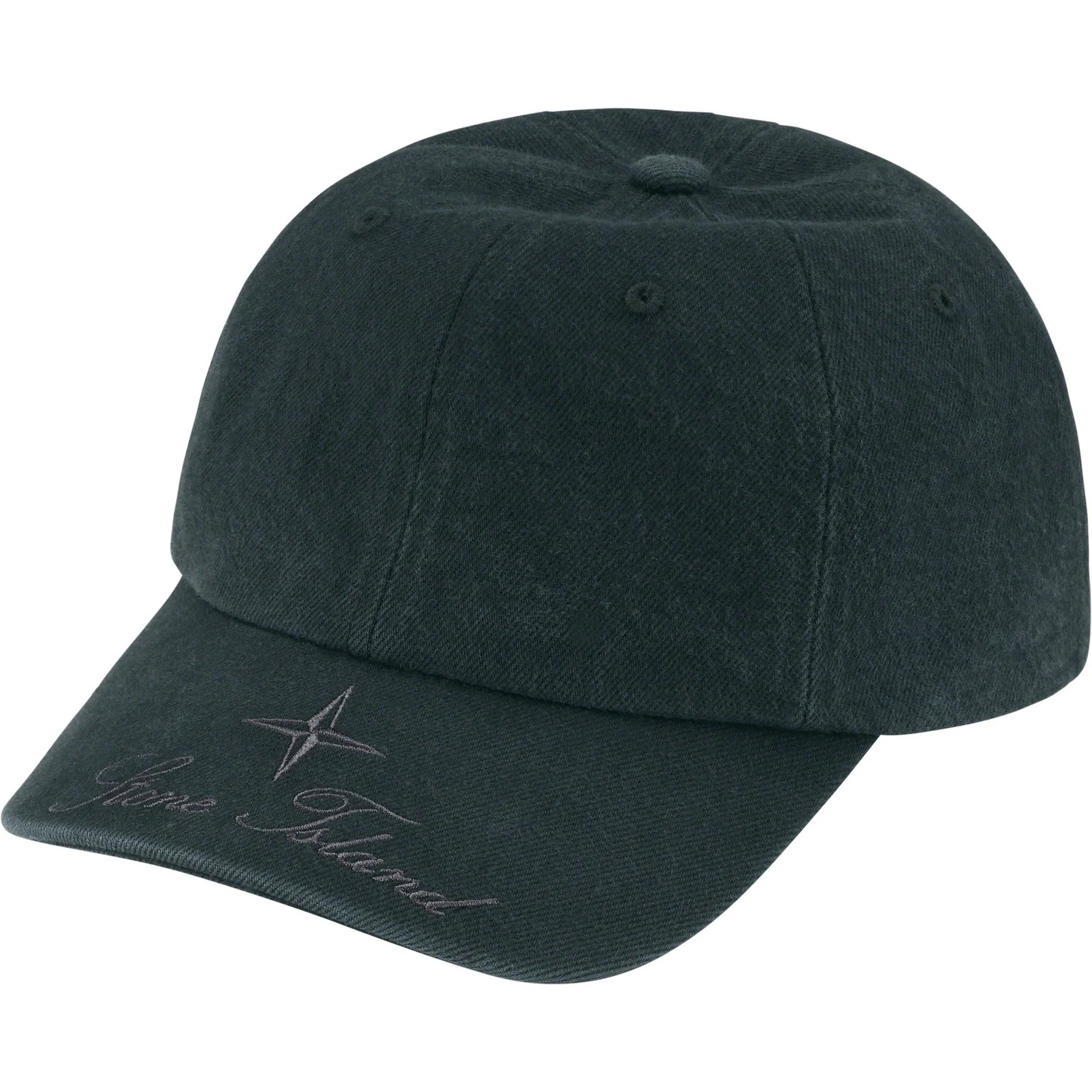 Кепка Supreme®/Stone Island® Denim 6-Panel Black — фото 1