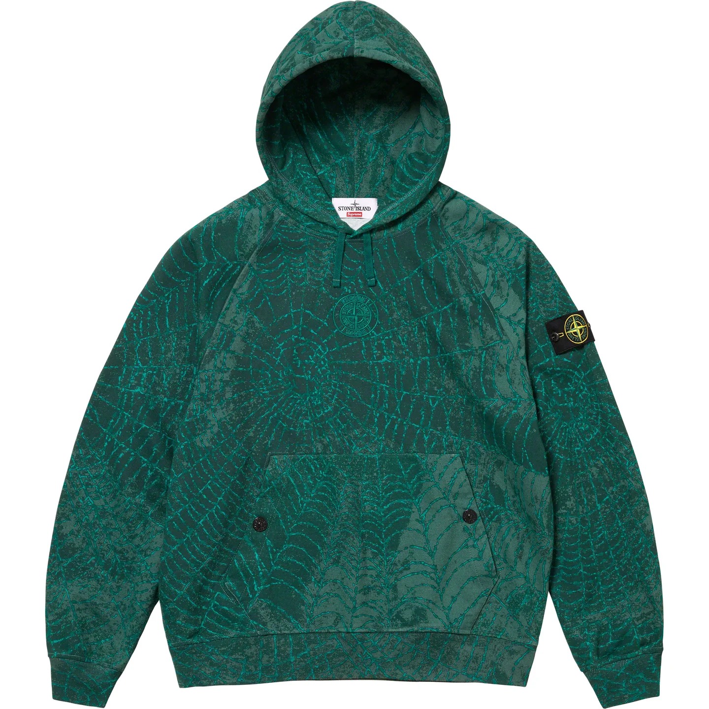 Supreme®/Stone Island® Hooded Sweatshirt Dark Green — фото 1