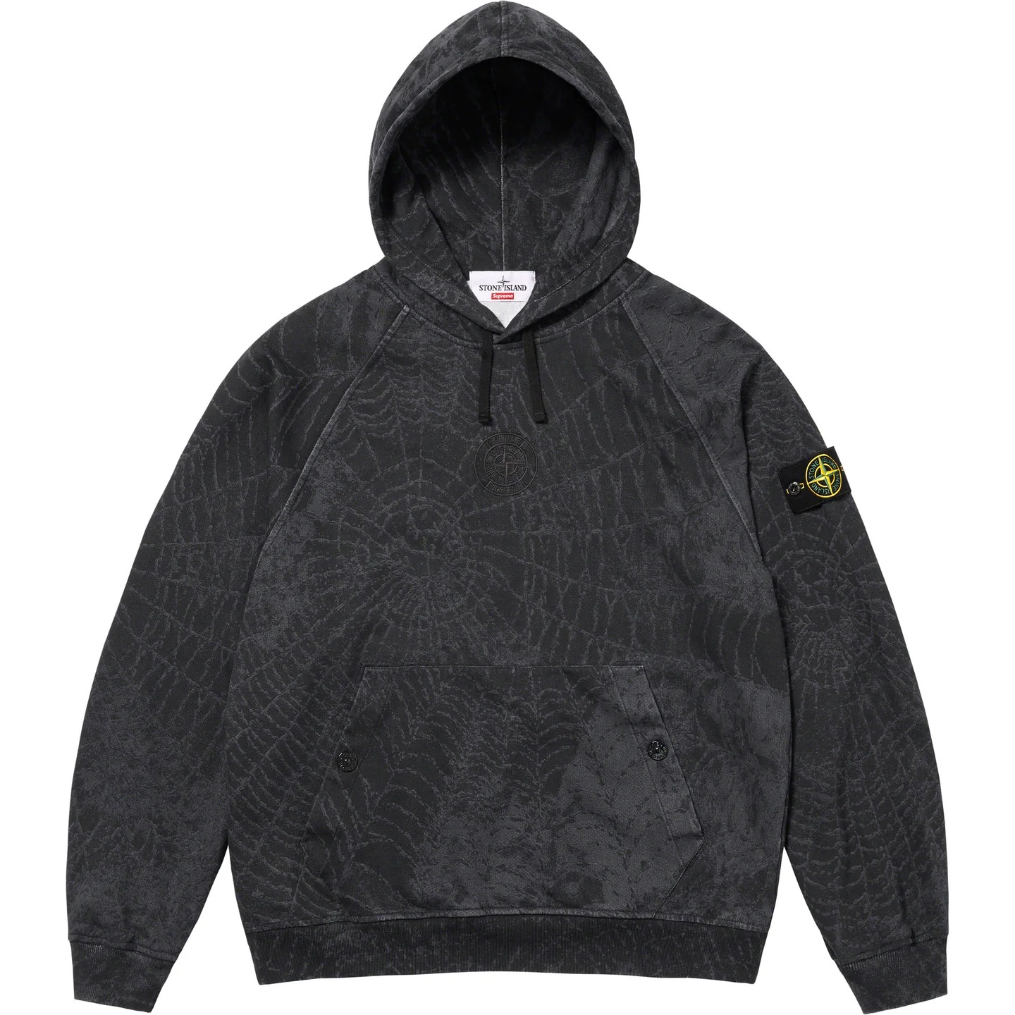 Supreme®/Stone Island® Hooded Sweatshirt Black — фото 1
