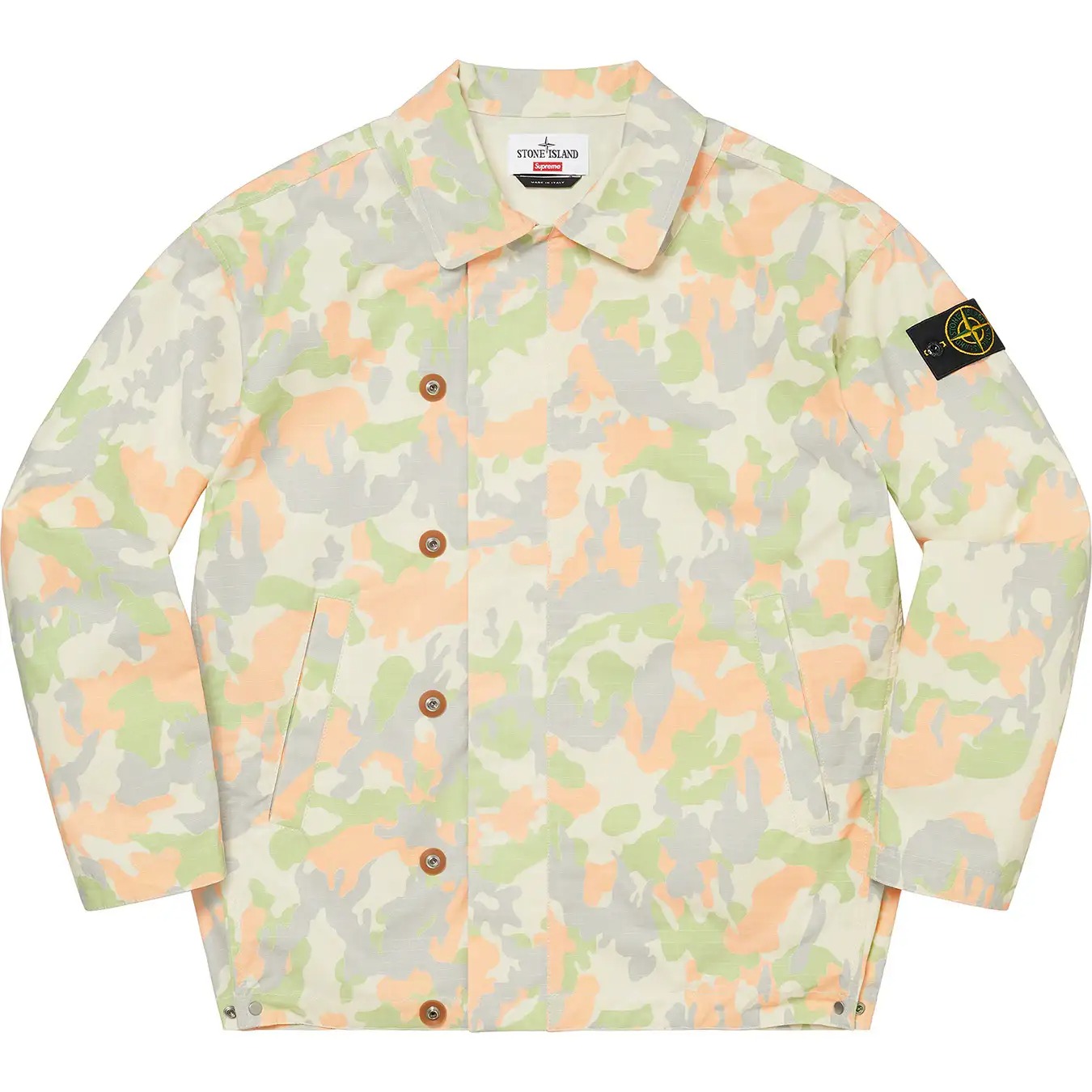 Куртка Supreme®/Stone Island® Reactive Ice Camo Ripstop Jacket Tan — фото 1
