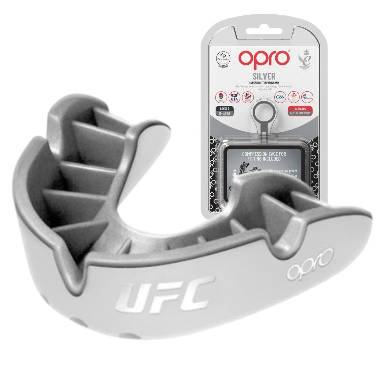 Капа OPRO Silver UFC дитяча (вік до 10) White/Silver (ufc.102515003) — фото 1