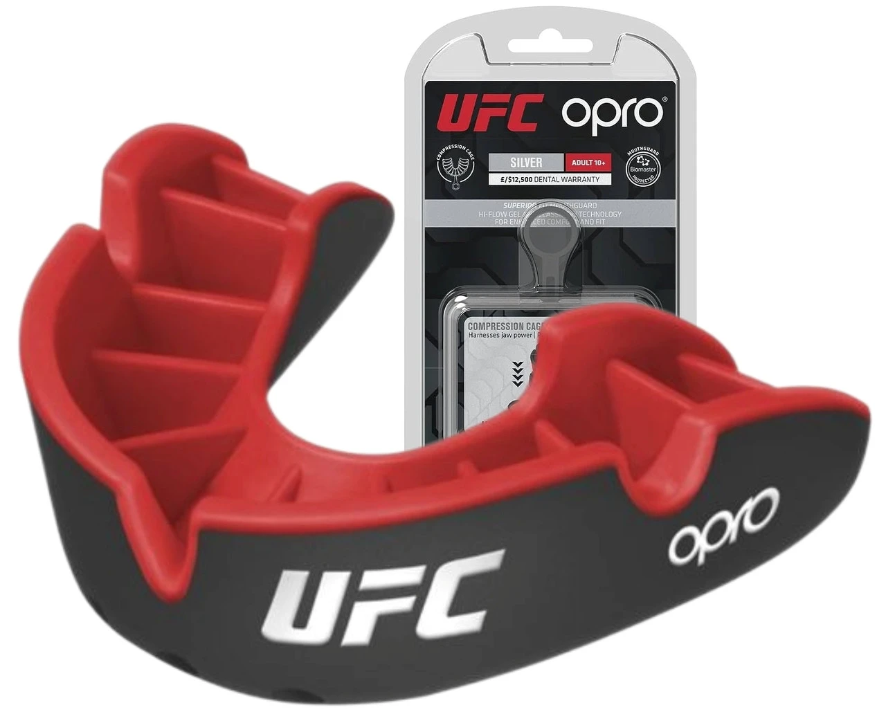 Капа OPRO Silver UFC доросла (вік 11+) Black/Red (ufc.102514001) — фото 1