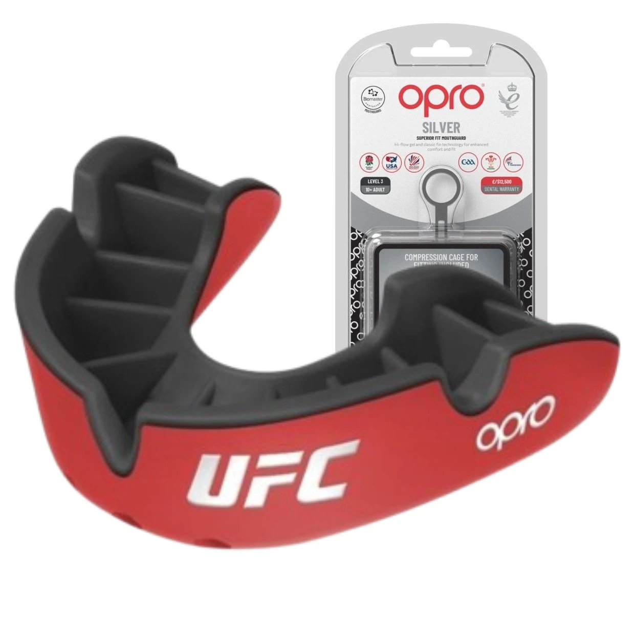 Капа OPRO Silver UFC доросла (вік 11+) Red/Black (ufc.102514002) — фото 1