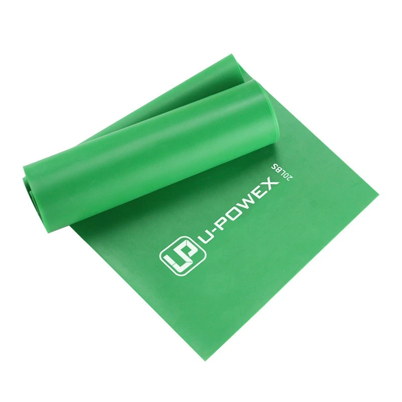 Стрічка-еспандер для фітнесу та реабілітації U-POWEX Fitness band 0.5мм. (9.1 кг) Green — фото 1