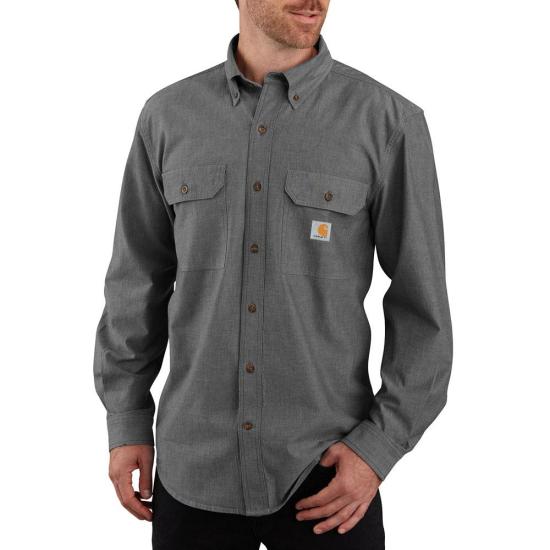 Сіра сорочка Carhartt Loose Fit Chambray Long Sleeve — фото 1