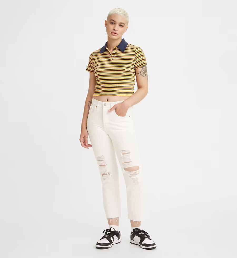 Жіночі рвані джинси Levi's з логотипом оригінал — фото 1
