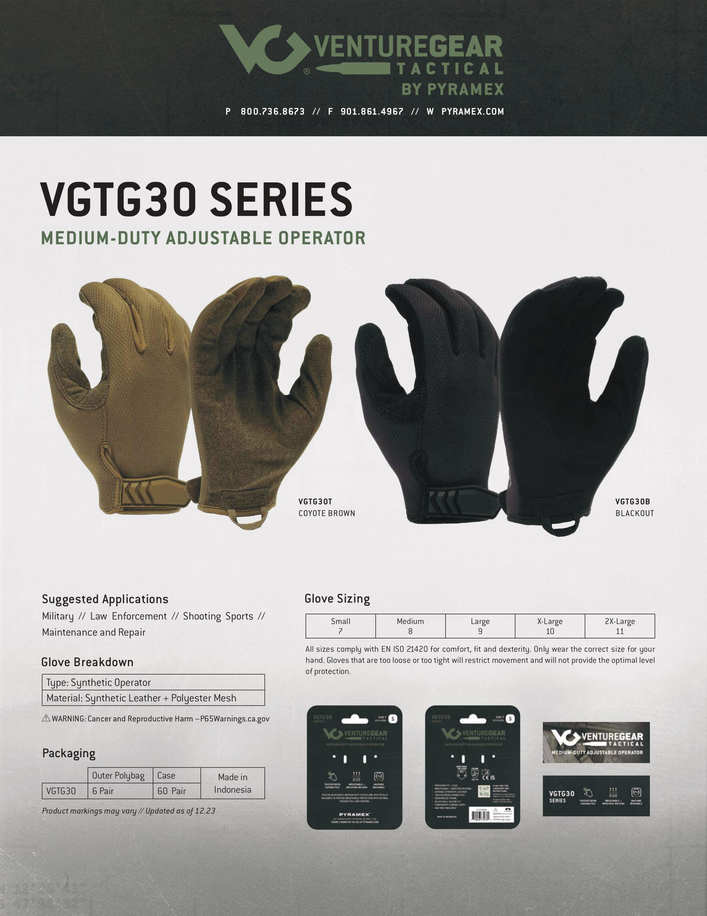 Тактические перчатки Venture Gear Tactical VGTG30 Medium-Duty Operator, черные, размер 2XL (11) — фото 7