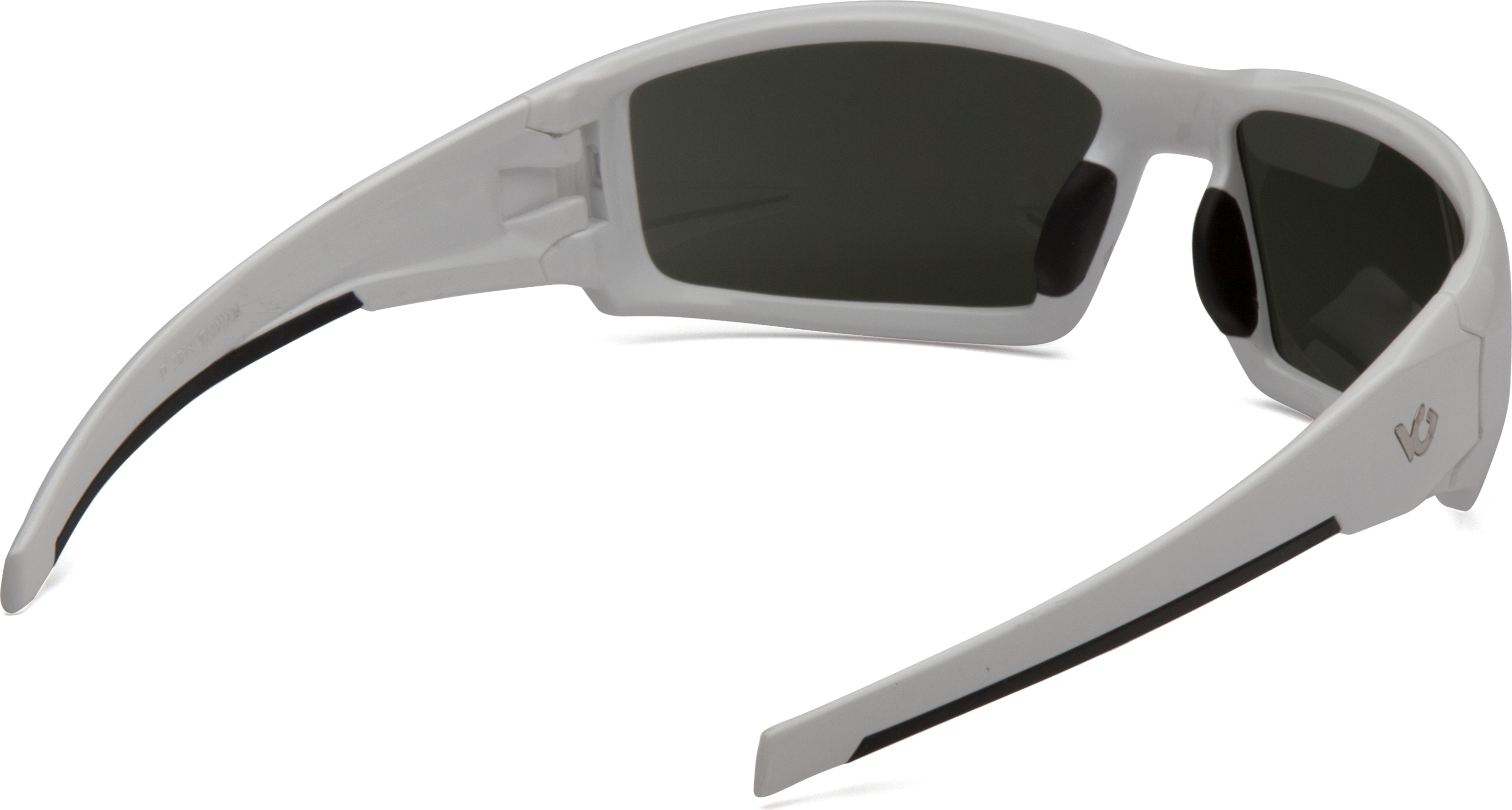 Очки защитные Venture Gear Pagosa White (forest gray) Anti-Fog, серо-зелёные в белой оправе — фото 5