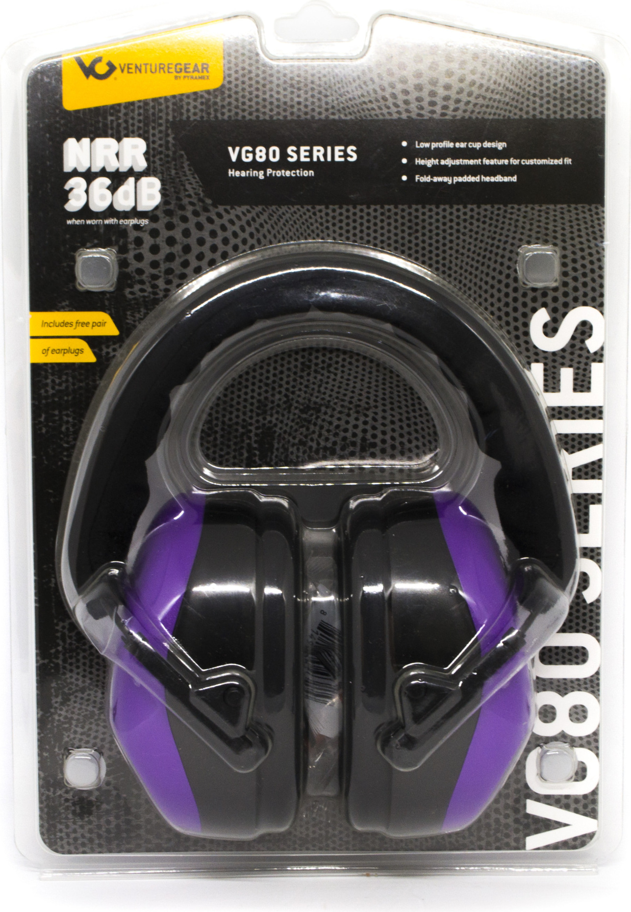 Наушники противошумные защитные Venture Gear VGPM8065C (защита слуха SNR 26 дБ, беруши в комплете), фиолетовые — фото 14