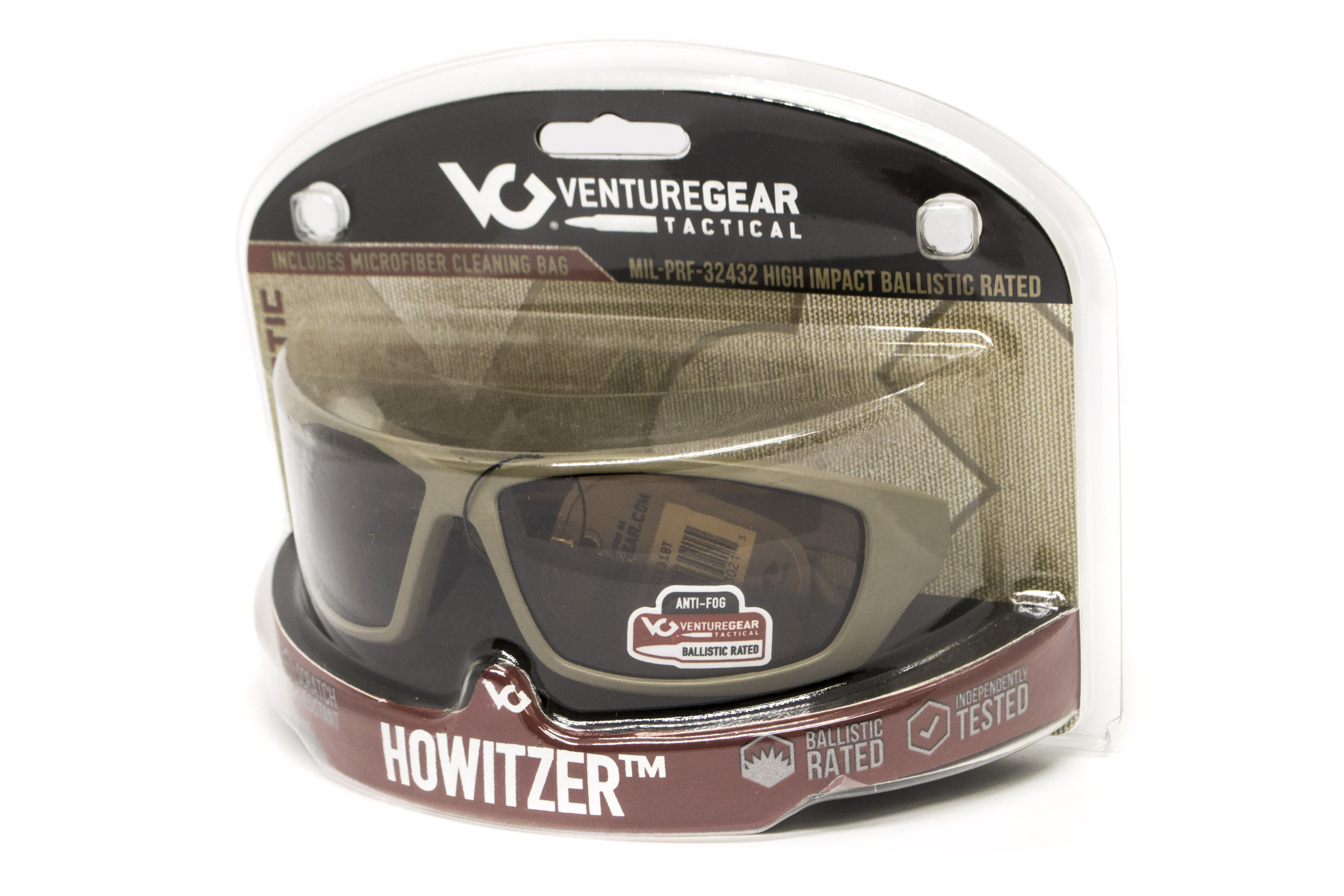 Защитные очки Venture Gear Tactical Howitzer Black (bronze) Anti-Fog, коричневые в чорной оправе — фото 5