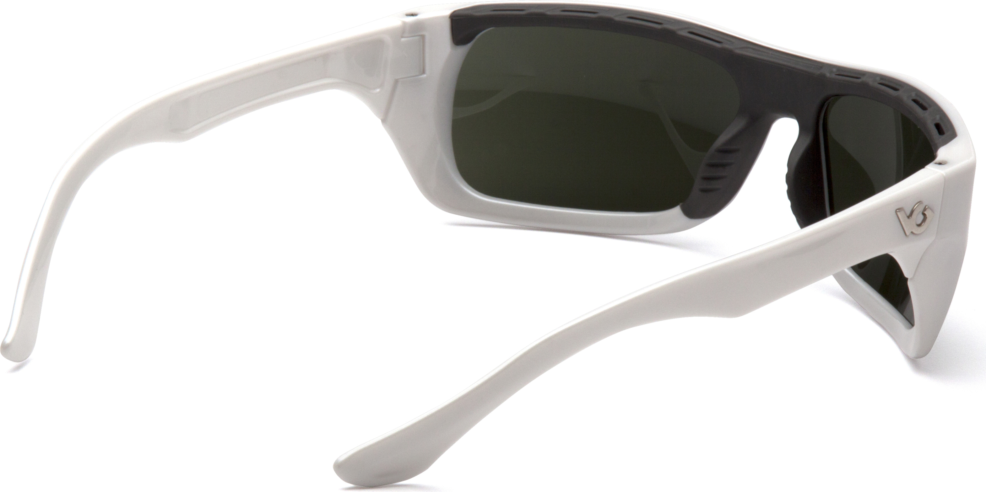 Очки защитные открытые Venture Gear Vallejo White (forest gray) Anti-Fog, серо-зеленые в белой оправе — фото 6