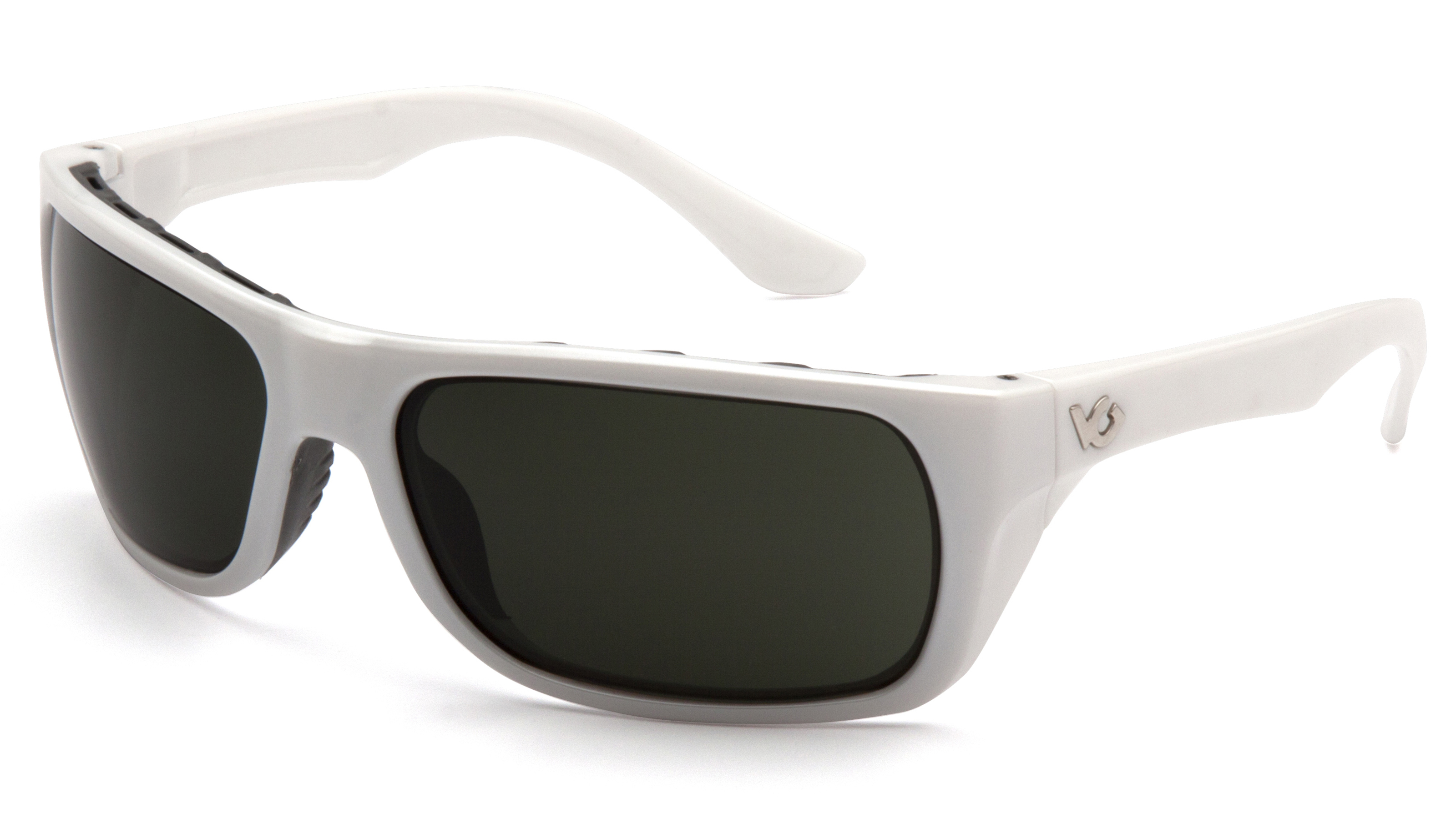 Очки защитные открытые Venture Gear Vallejo White (forest gray) Anti-Fog, серо-зеленые в белой оправе — фото 1