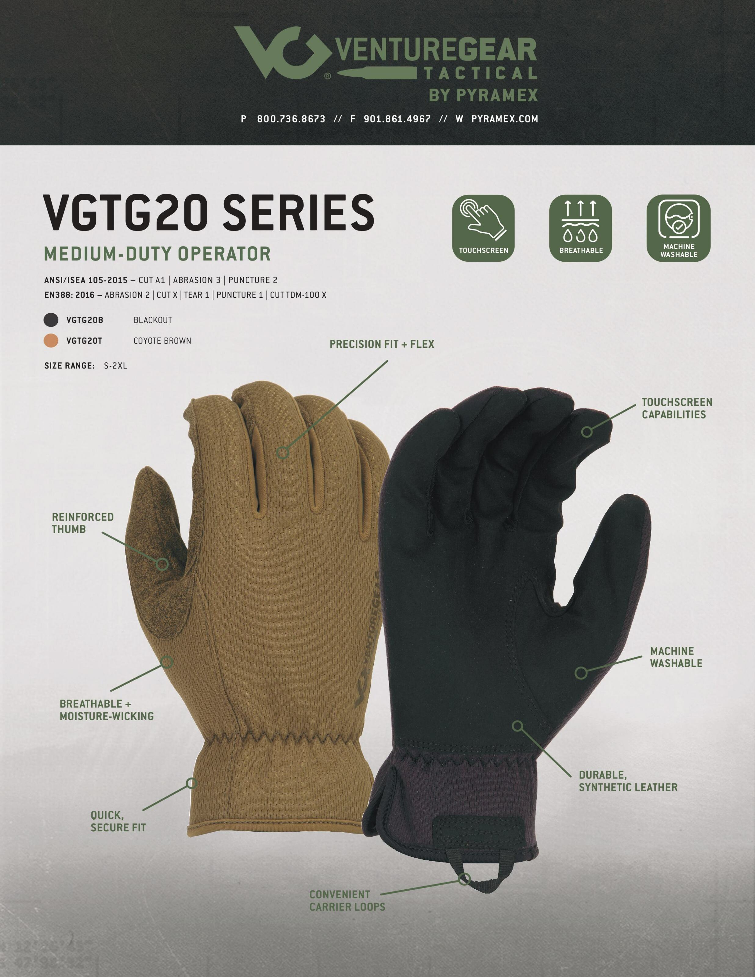 Тактические перчатки Venture Gear Tactical VGTG20 Medium-Duty Operator, песочные, размер M (8) — фото 8