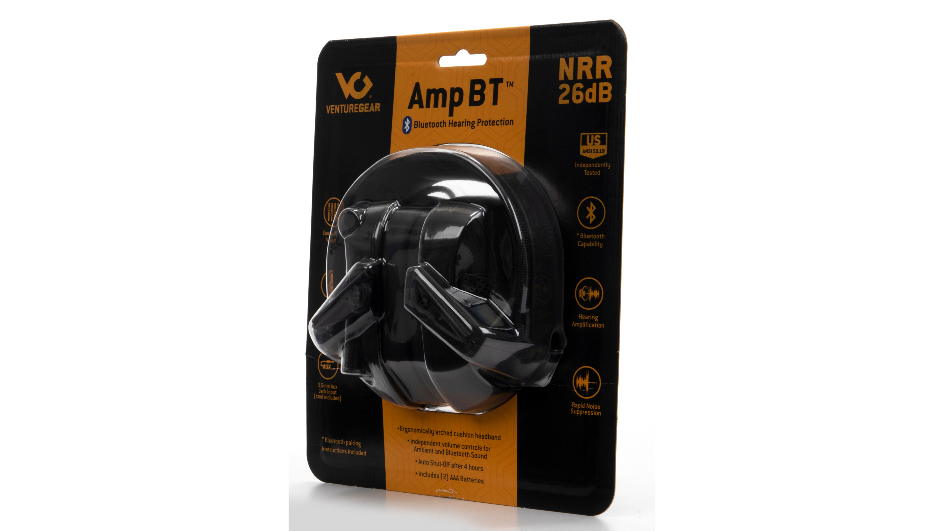 Активные наушники противошумные защитные Venture Gear AMP NRR 26dB з Bluetooth (черные) — фото 4