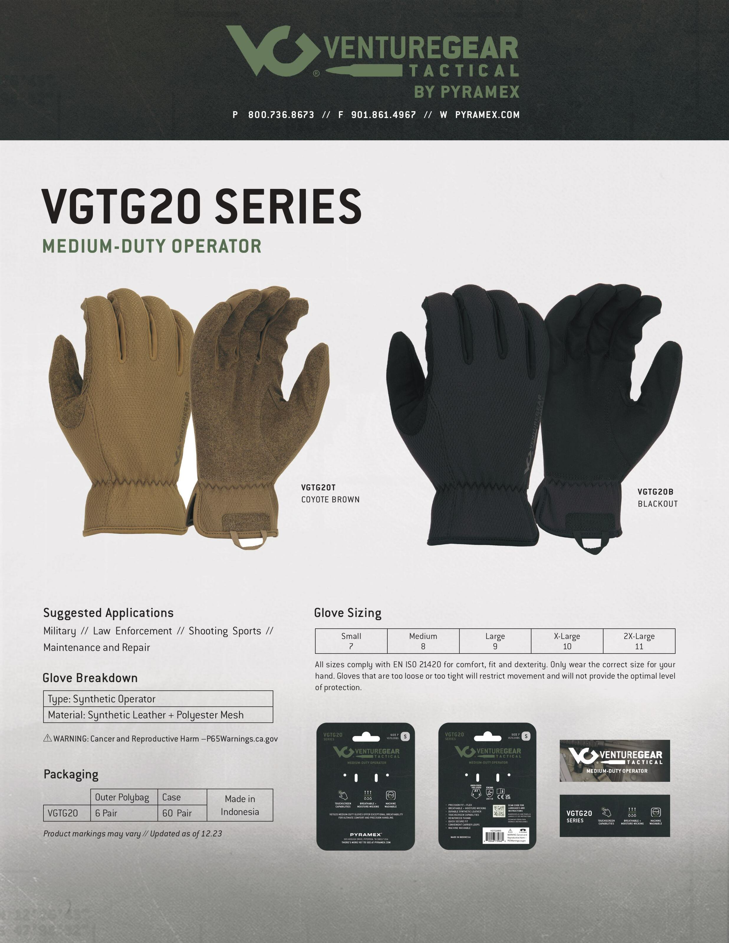 Тактические перчатки Venture Gear Tactical VGTG20 Medium-Duty Operator, песочные, размер M (8) — фото 9
