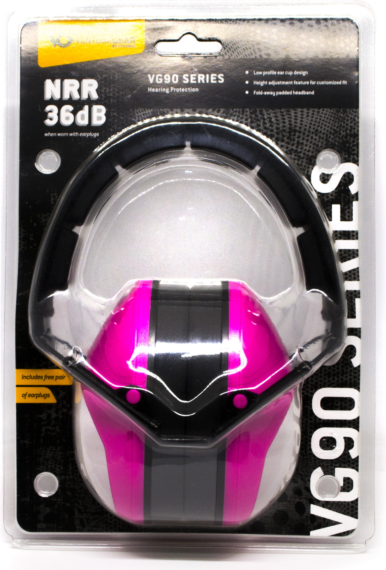 Наушники противошумные защитные Venture Gear VGPM9010PC (защита слуха NRR 24 дБ, беруши в комплекте), розовые — фото 13