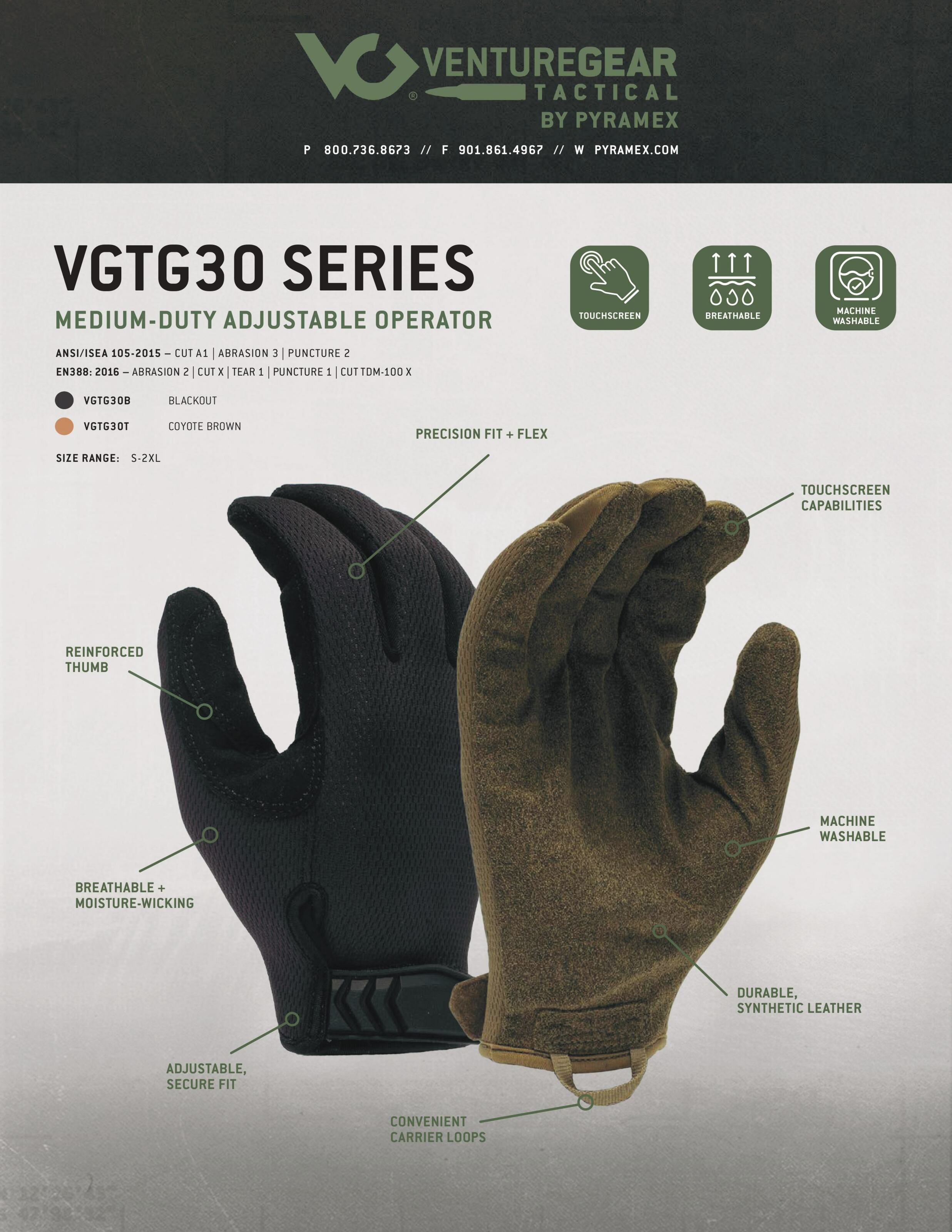 Тактические перчатки Venture Gear Tactical VGTG30 Medium-Duty Operator, черные, размер 2XL (11) — фото 6