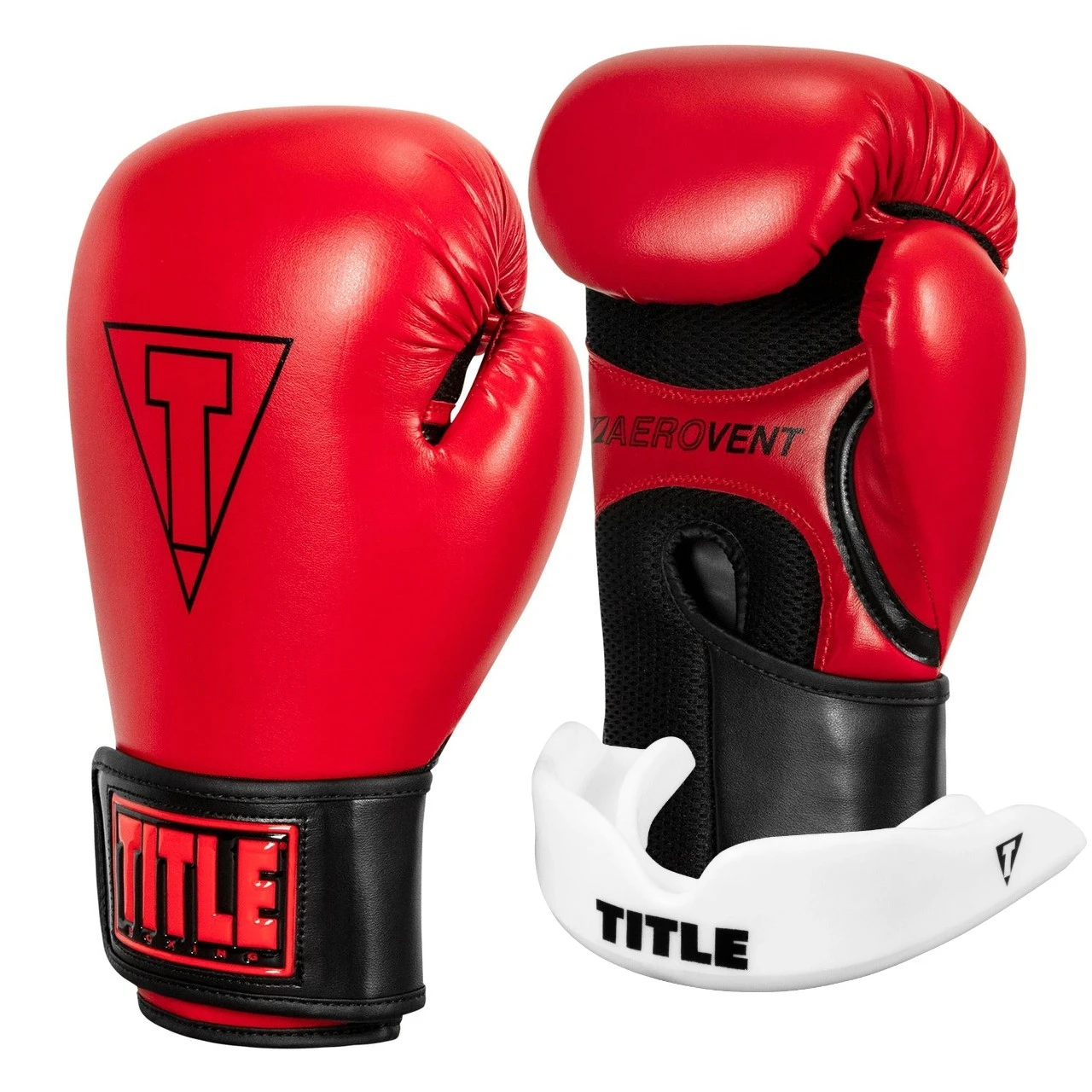 Боксерські рукавиці TITLE Boxing Vegan Gloves Red/Black 16 oz (капа в комплекті) — фото 1