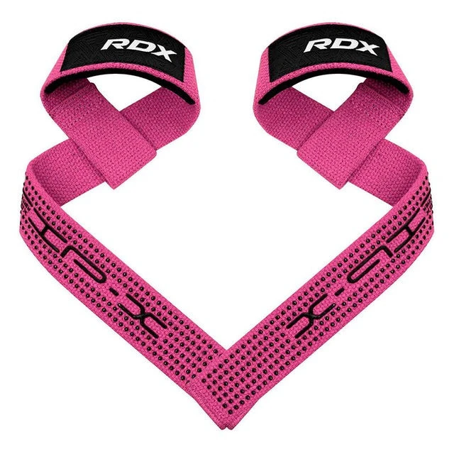Лямки для тяги RDX S4 Gym Cotton Gel Straps Pink Plus — фото 1