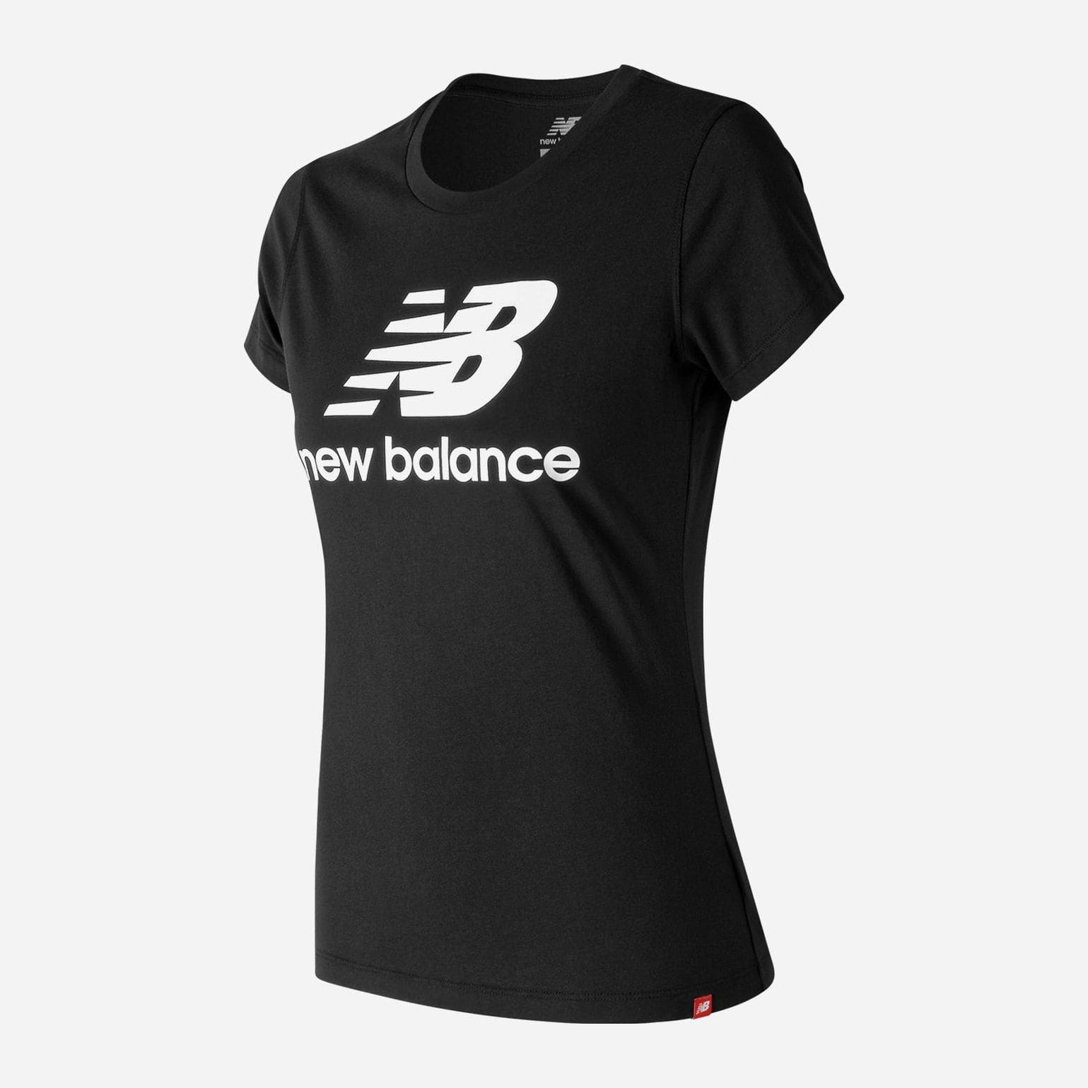 Футболка жіноча New Balance Ess Stacked Logo (чорна) — фото 1