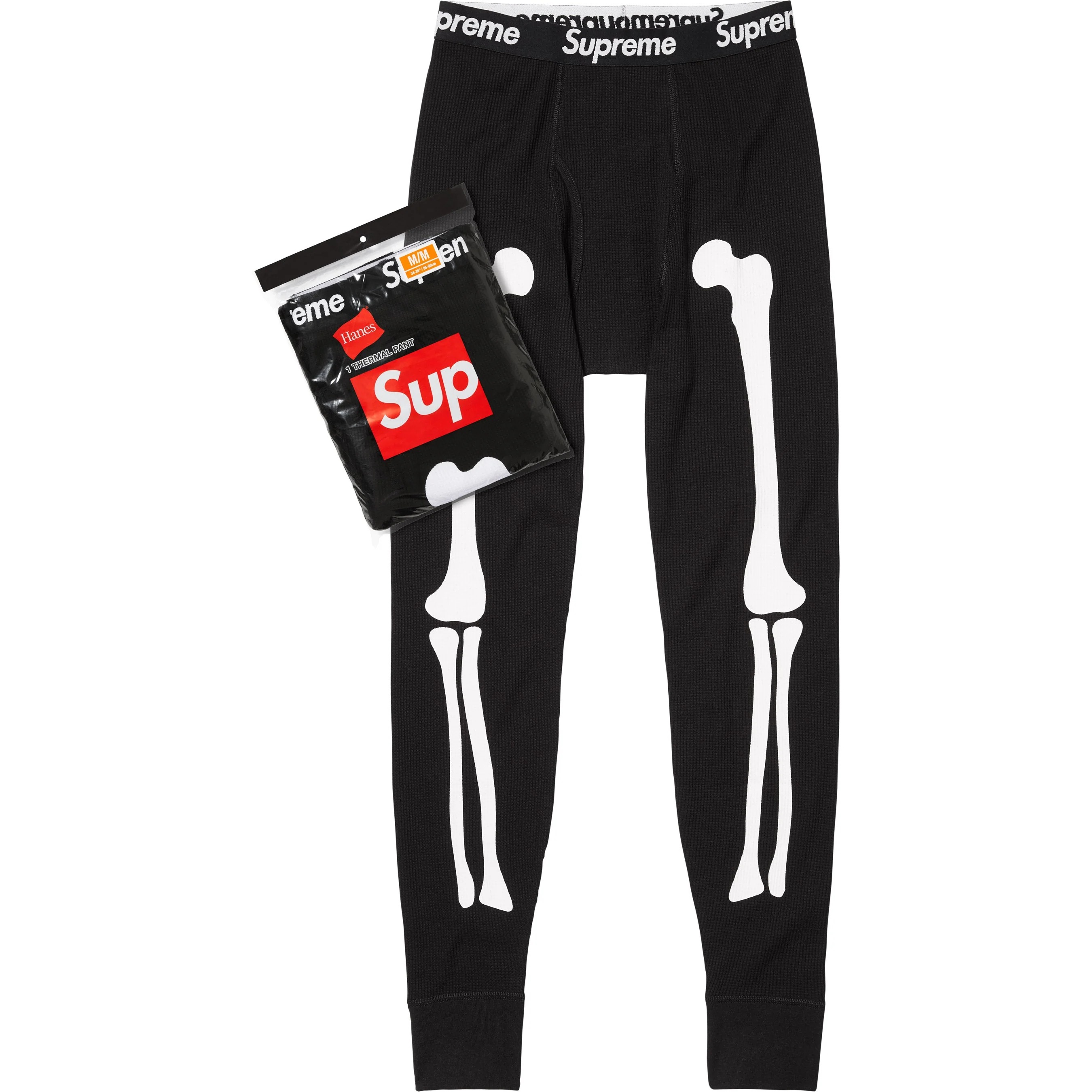 Термоштани Hanes Bones Thermal Pants Black FW25 — фото 1