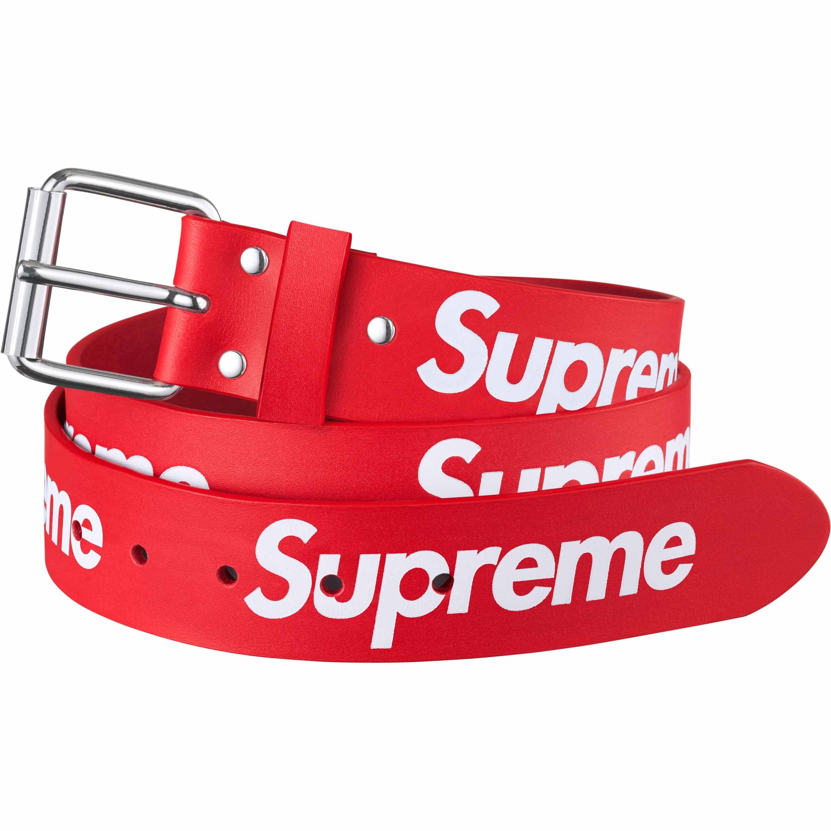Ремінь Supreme Repeat Leather Belt Red FW25 — фото 1