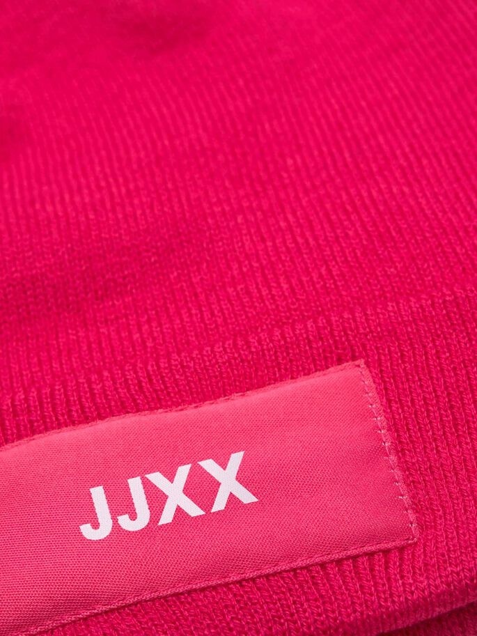 Шапка JXBASIC LOGO BEANIE SN 12205033-Bright Rose JJXX ONE SIZE Малиновий — фото 4