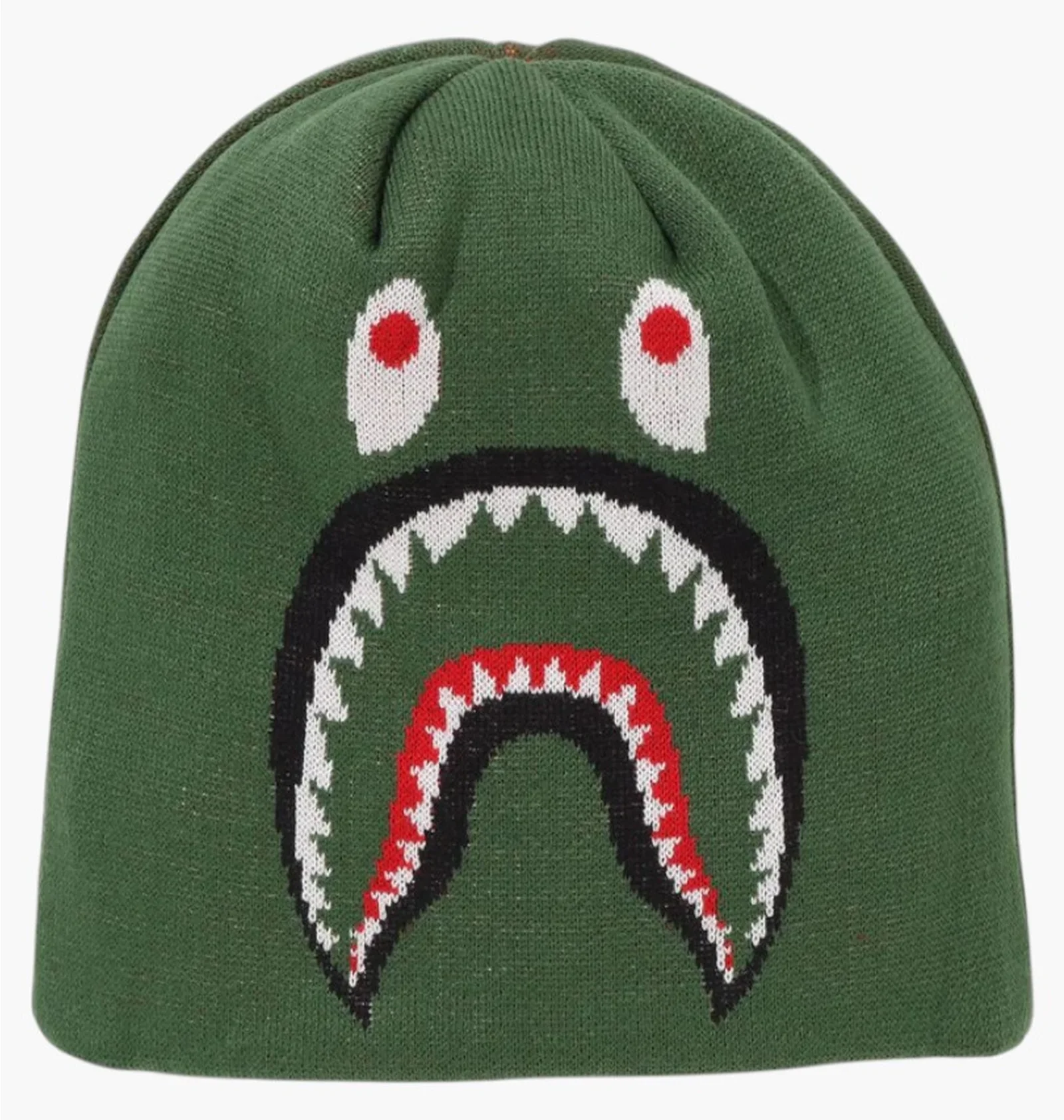 A BATHING APE Men's Goods 2ND SHARK KNIT CAP Green — фото 1