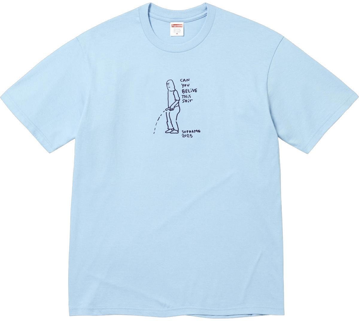 Футболка SUPREME PISS TEE POWDER BLUE — фото 1