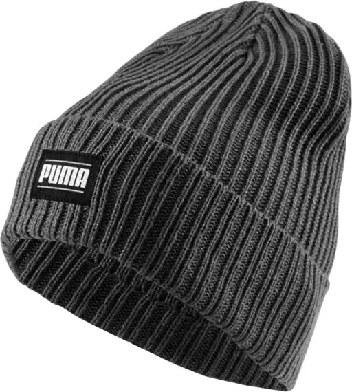 Puma Ribbed Classic Cuff Beanie Grey — фото 1