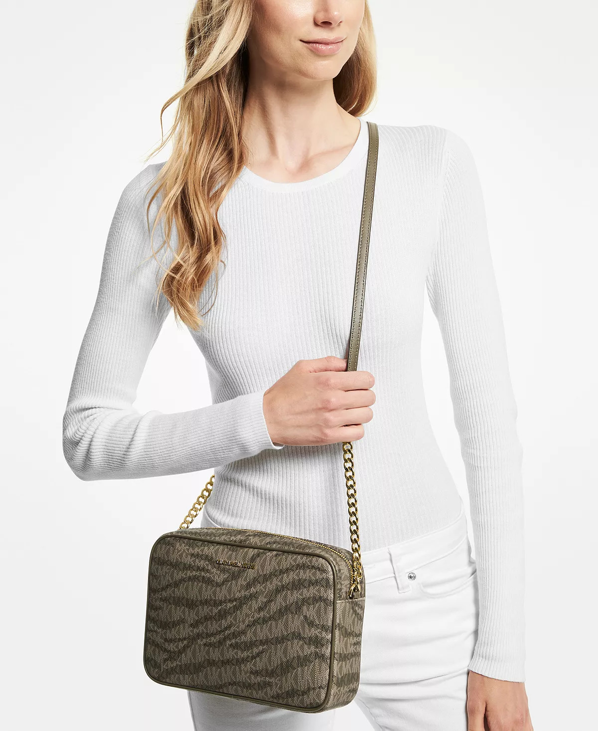 Жіноча сумка кроссбоді Michael Kors на блискавці 1159773704 (Сірий, One size) — фото 1