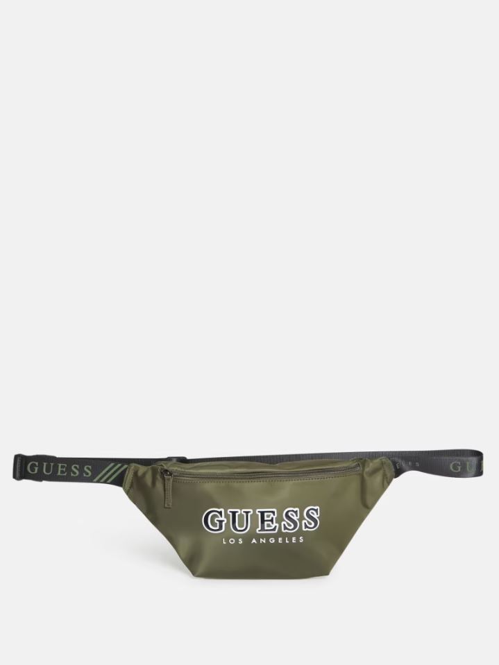 Поясна сумка Guess бананка з логотипом 1159791964 (Зелений, One Size) — фото 1