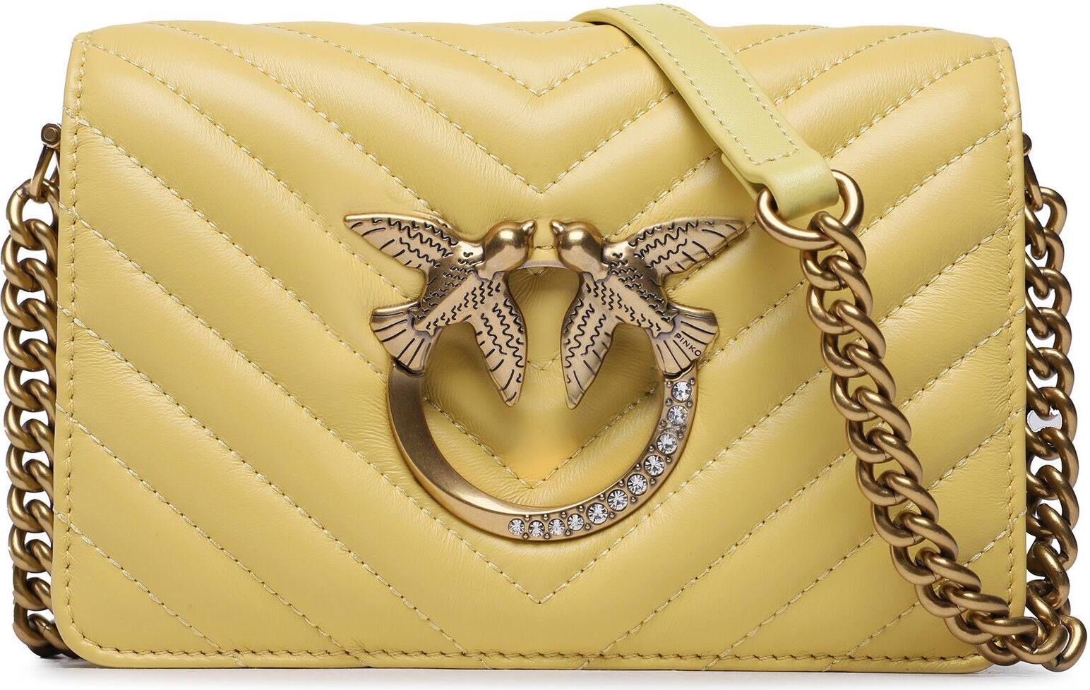 Жіноча шкіряна сумка кроссбоді Pinko 1159793959 (Жовтий, One size) — фото 3
