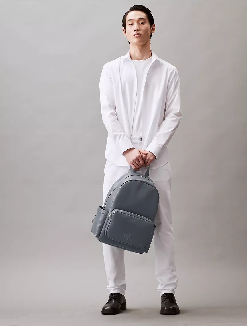 Великий рюкзак з екошкіри Calvin Klein на блискавці 1159805287 (Сірий, One Size) — фото 1