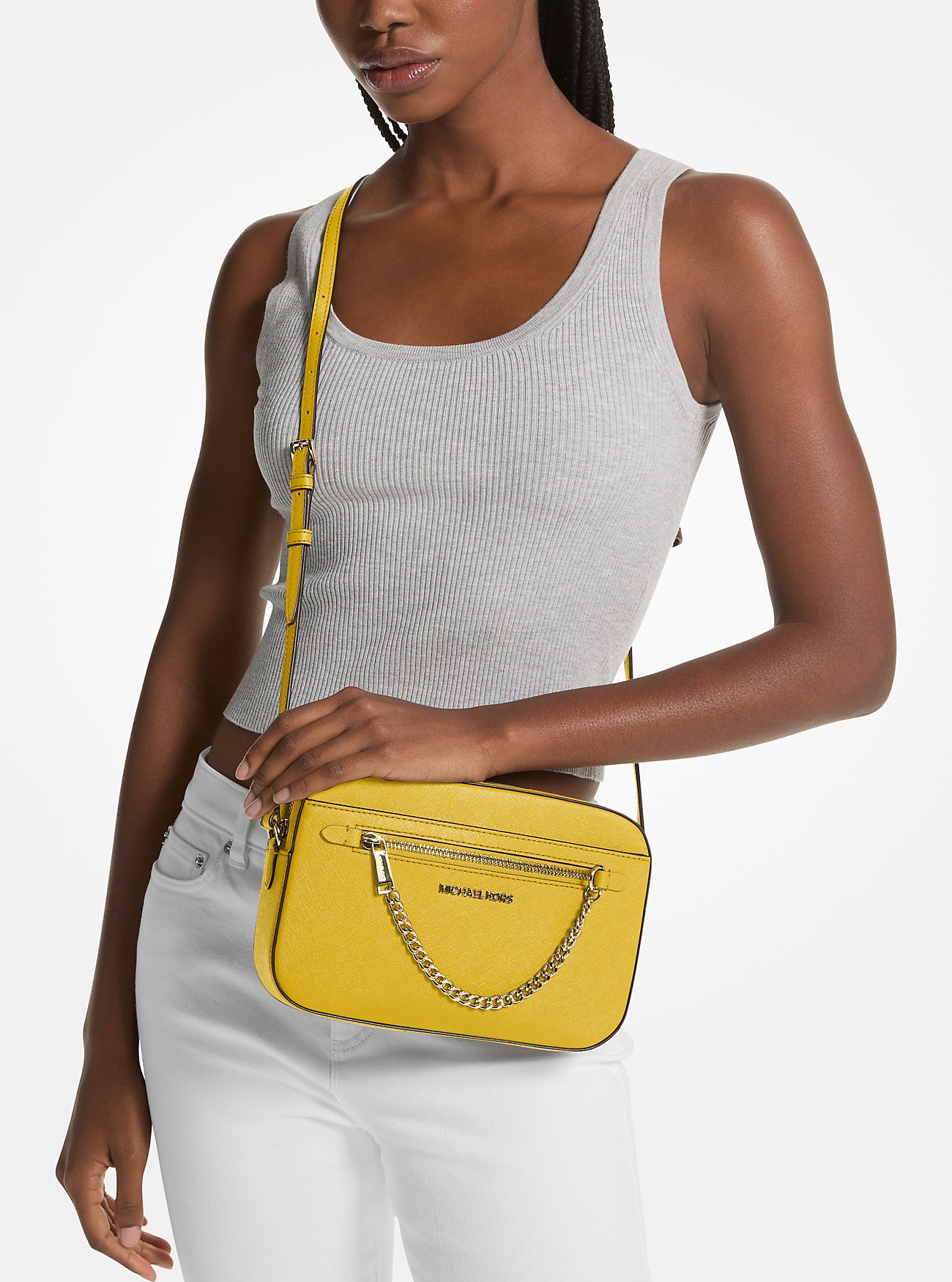Жіноча сумка кроссбоді Michael Kors із сап'янової шкіри 1159807940 (Жовтий, One size) — фото 1