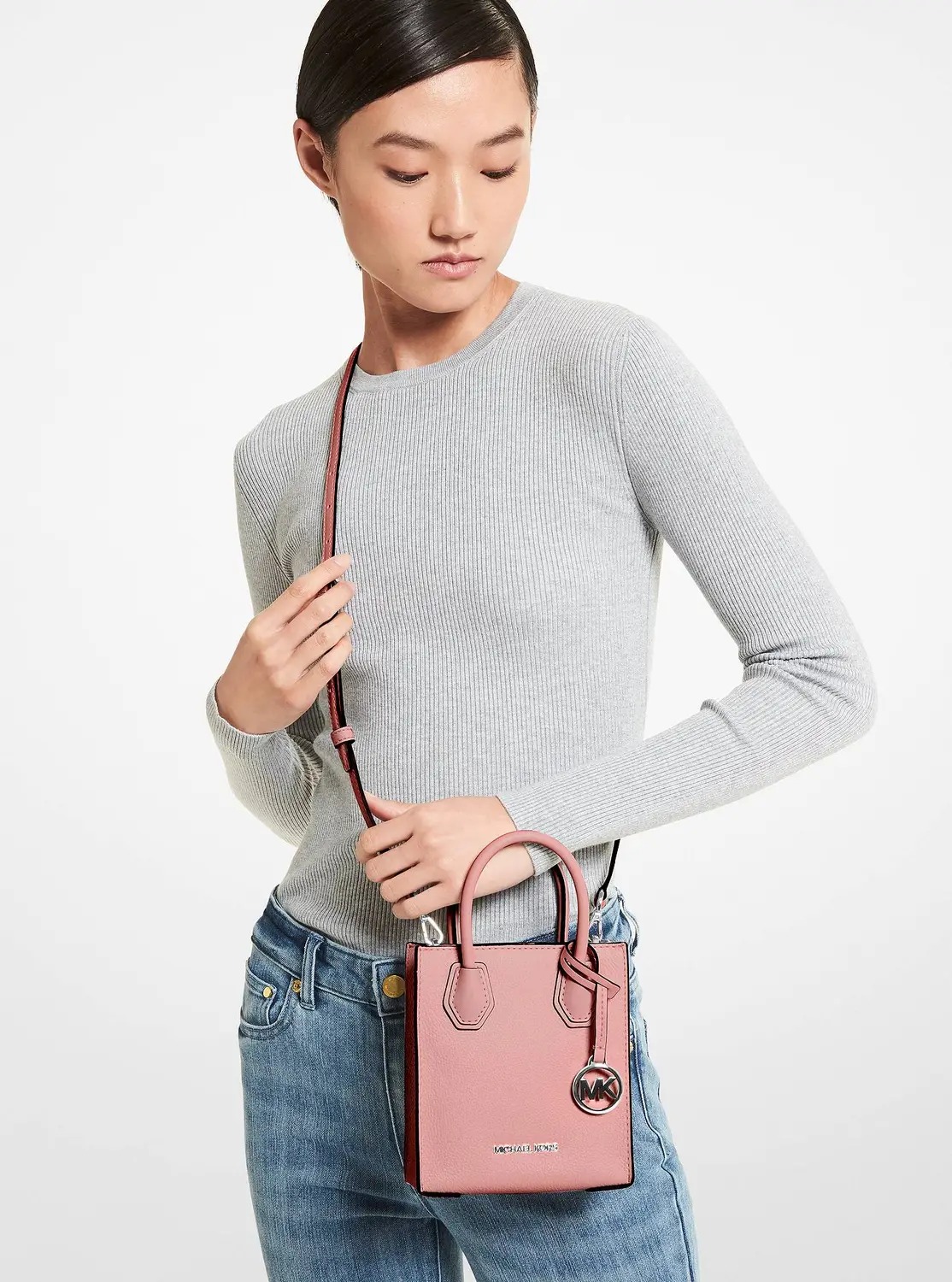 Жіноча сумка кроссбоді Michael Kors з крокреневої шкіри 1159807950 (Рожевий, One size) — фото 1