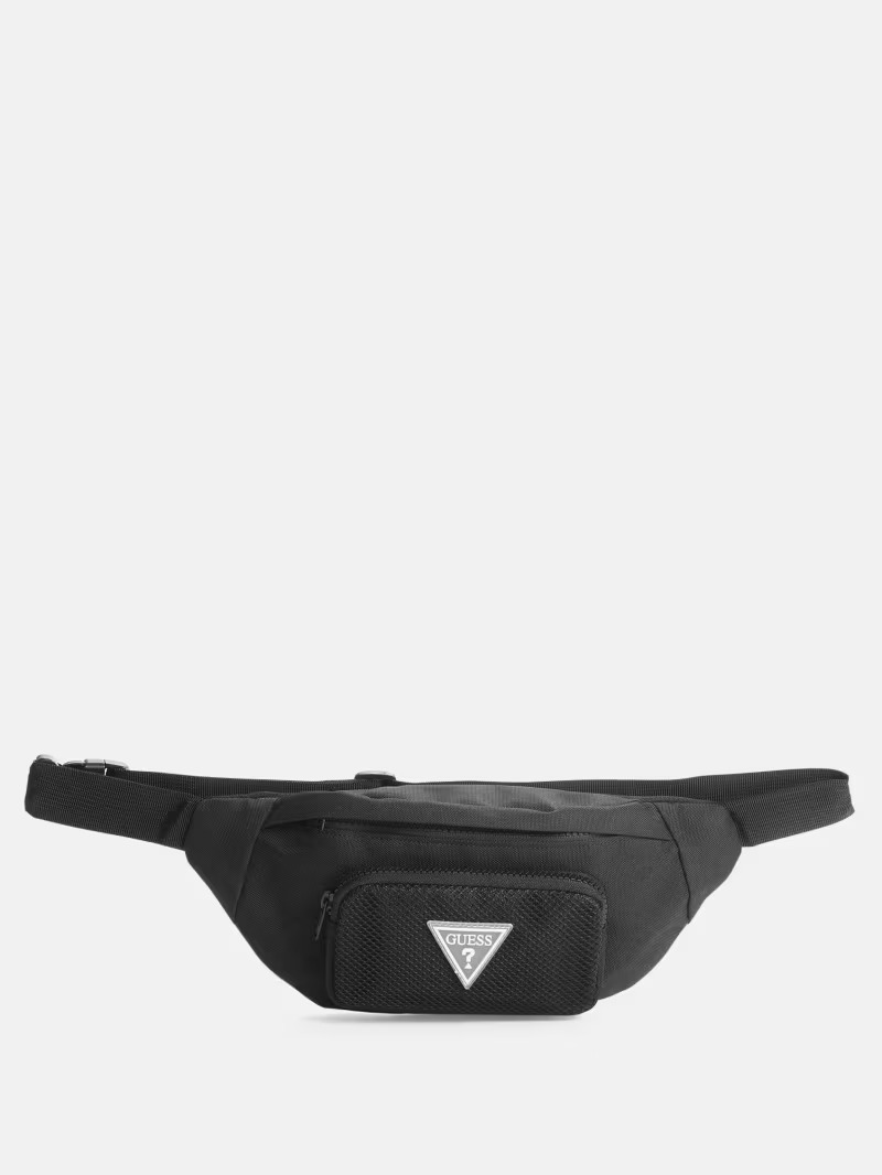 Поясна сумка Guess бананка з логотипом 1159811880 (Чорний, One size) — фото 1