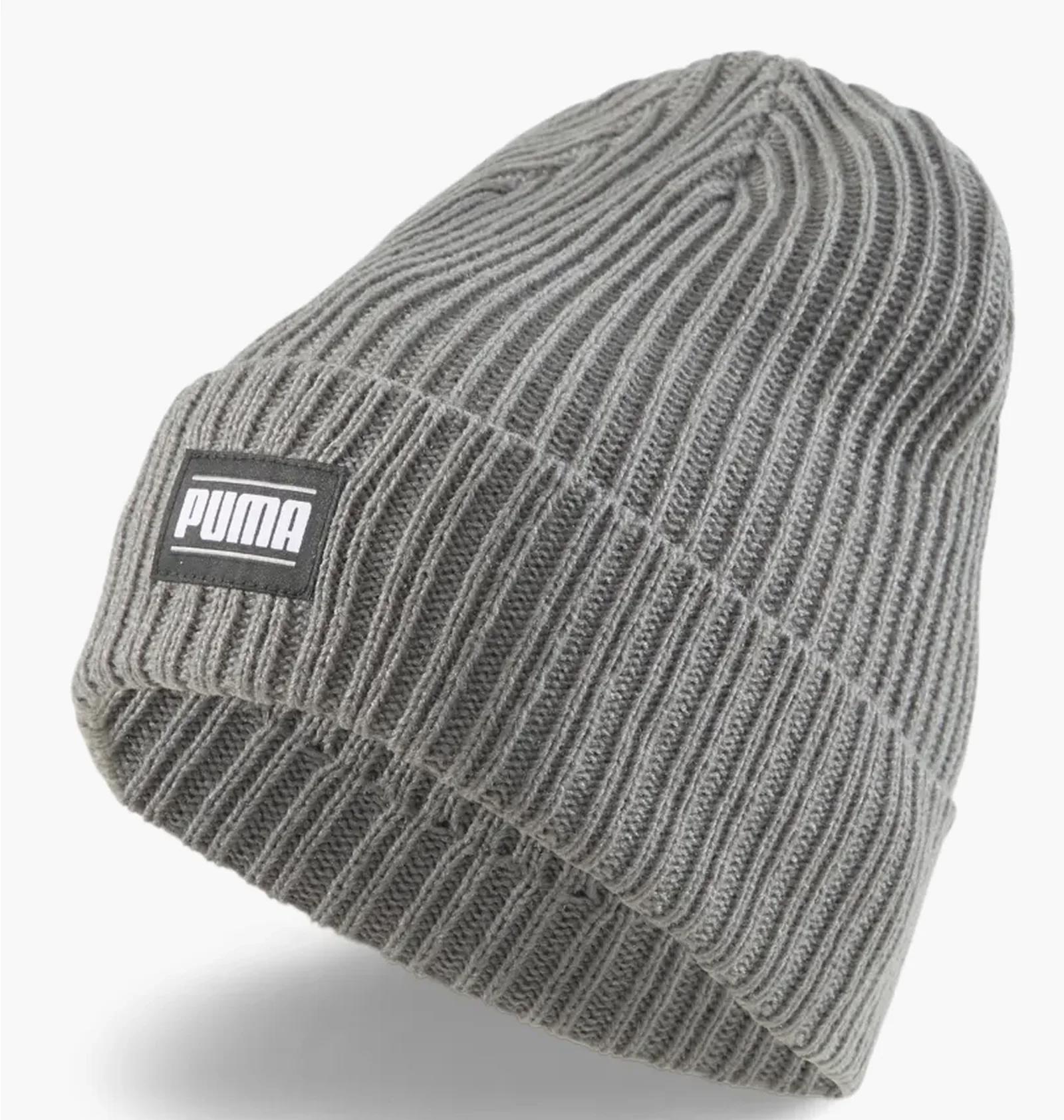Puma Ribbed Classic Cuff Beanie Grey — фото 1