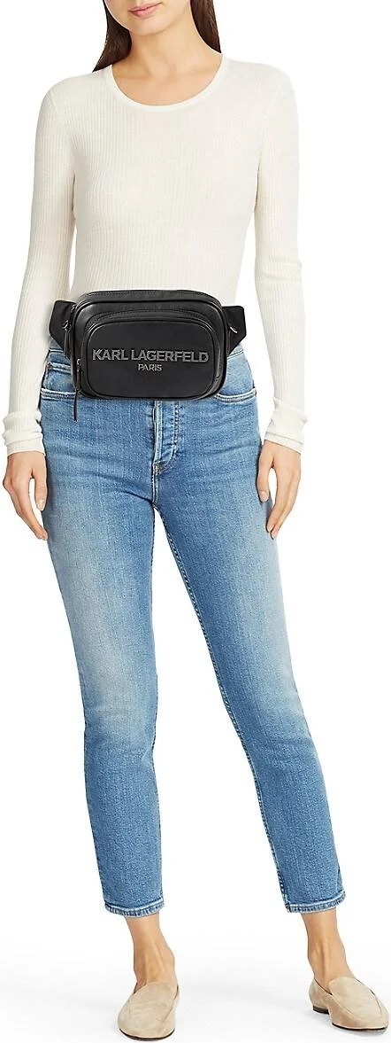 Жіноча сумка 2 в 1 Karl Lagerfeld Paris поясна та кроссбоді 1159816231 (Чорний One size) — фото 3