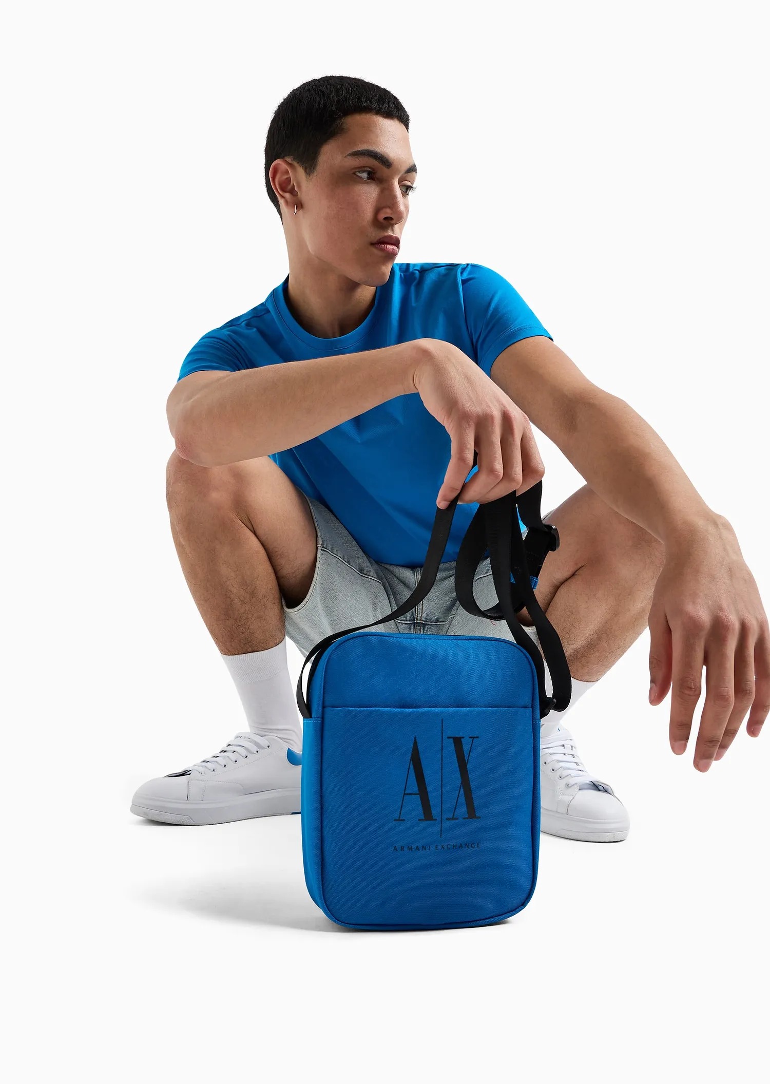Чоловіча сумка Armani Exchange через плече 1159816465  (Білий/синій One size) — фото 1