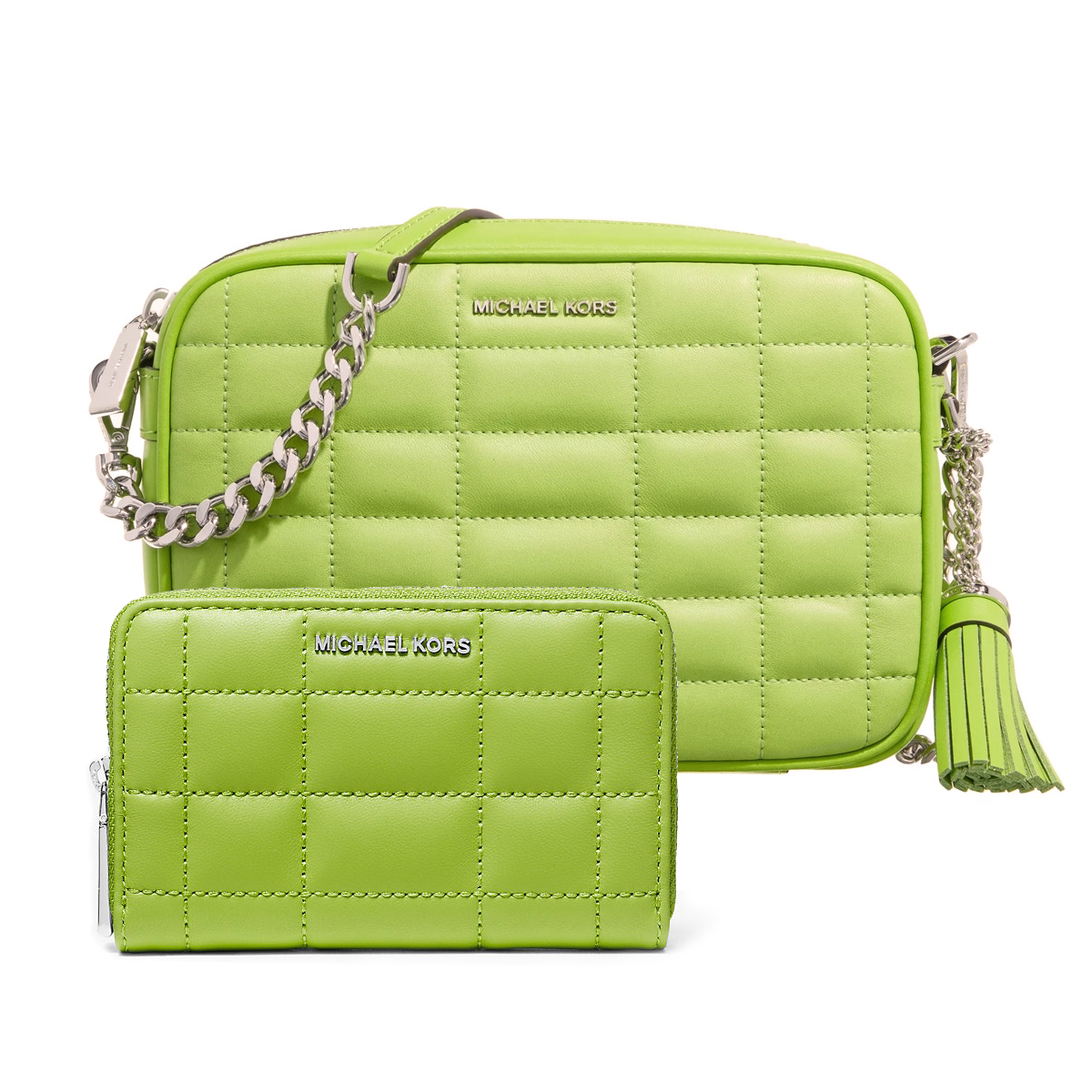 Жіноча шкіряна сумка Michael Kors на блискавці 1159818640 (Зелений One size) — фото 1