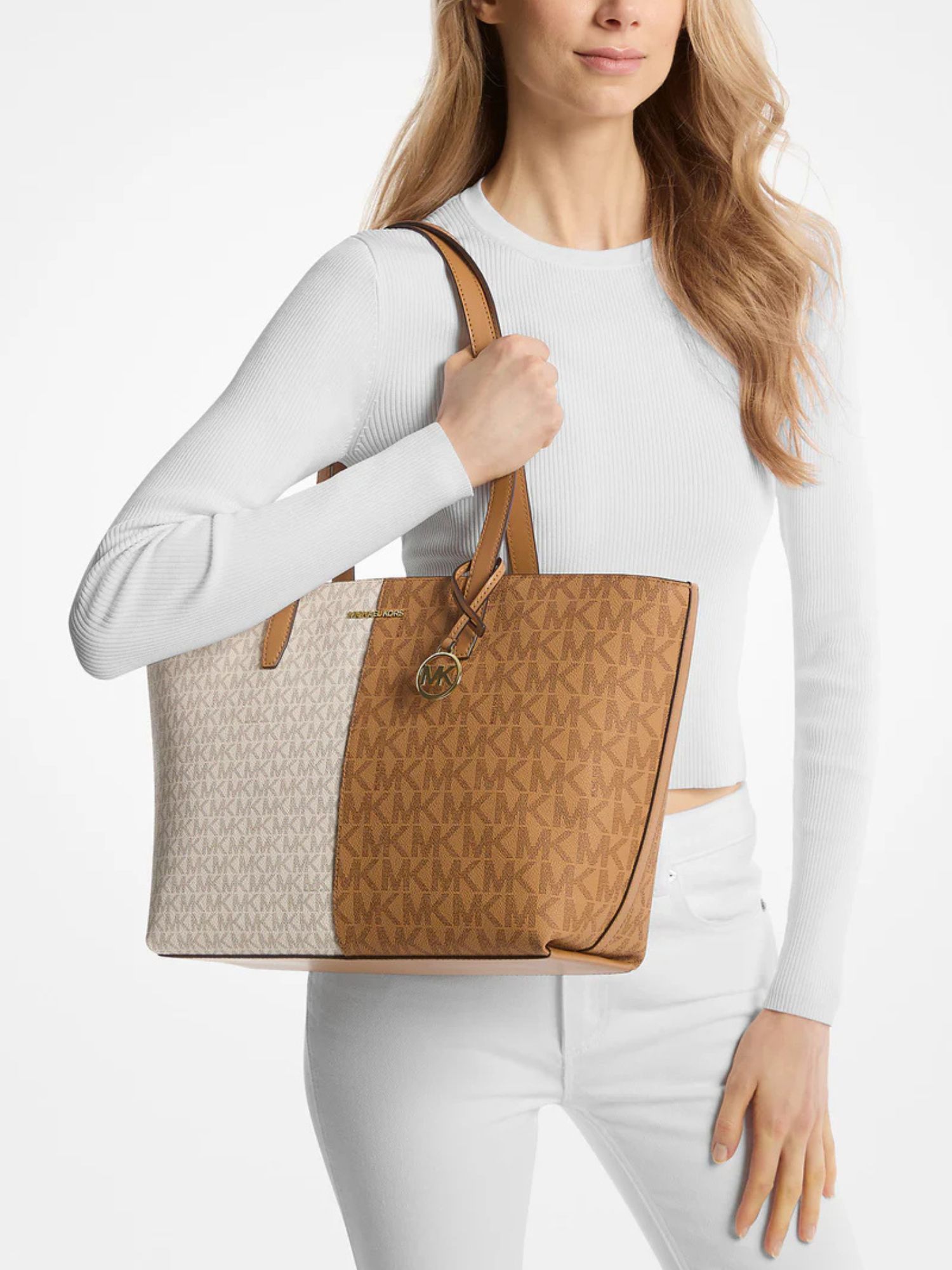 Сумка жіноча Michael Kors з монограмою 1159820214 (Коричневий/Молочний One size) — фото 1