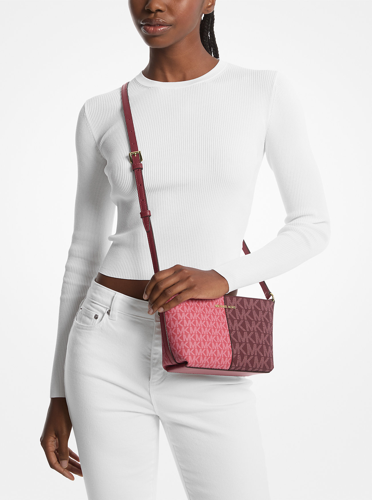 Жіноча двокольорова сумка Michael Kors через плече 1159820888 (Рожевий One size) — фото 1