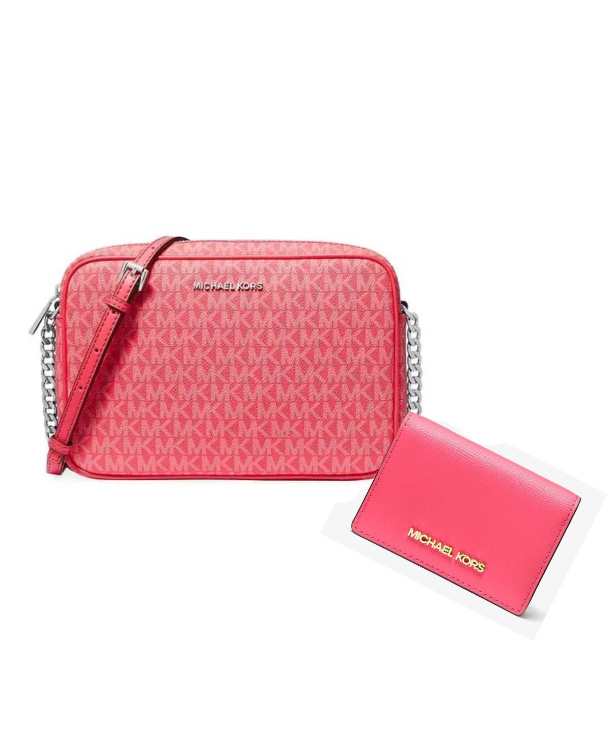 Жіночий комплект Michael Kors сумка кроссбоді та гаманець 1159822709 (Рожевий One size) — фото 1