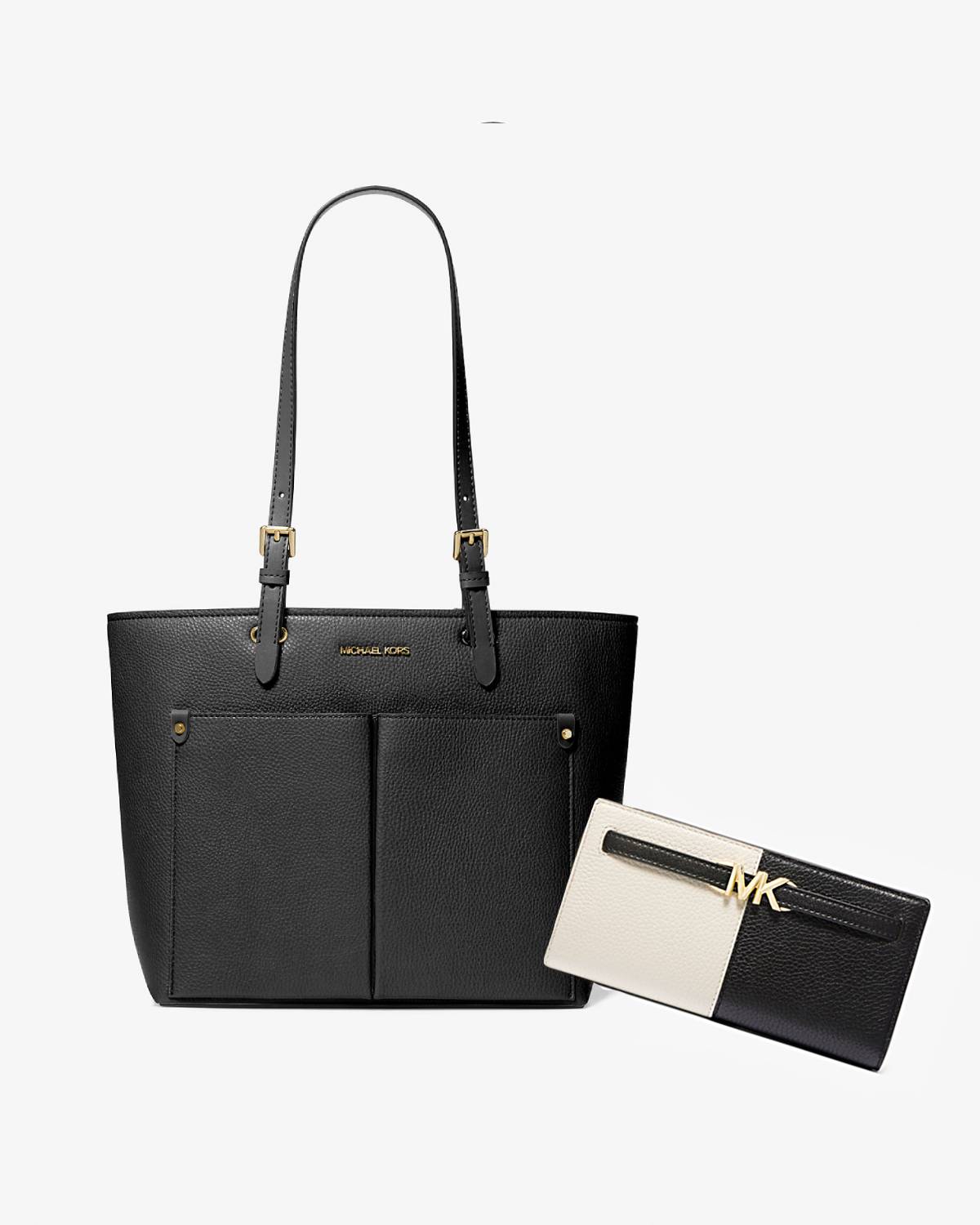 Жіночий комплект Michael Kors сумка тоут та гаманець 1159822723 (Чорний One size) — фото 1