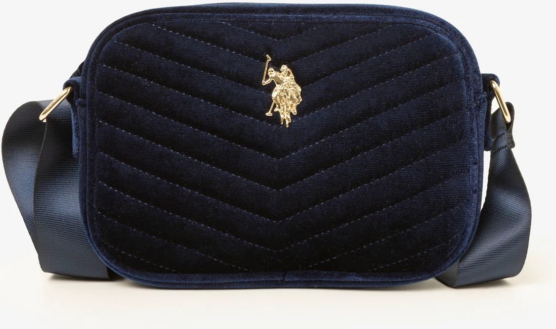 Жіноча вельветова сумка US Polo Assn з логотипом 1159823591 (Синій One size) — фото 3