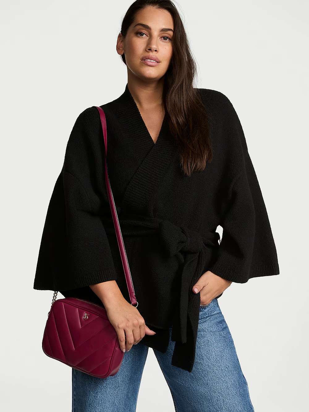 Елегантна жіноча сумка Victoria's Secret кроссбоді на блискавці 1159824090 (Бордовий One Size) — фото 1