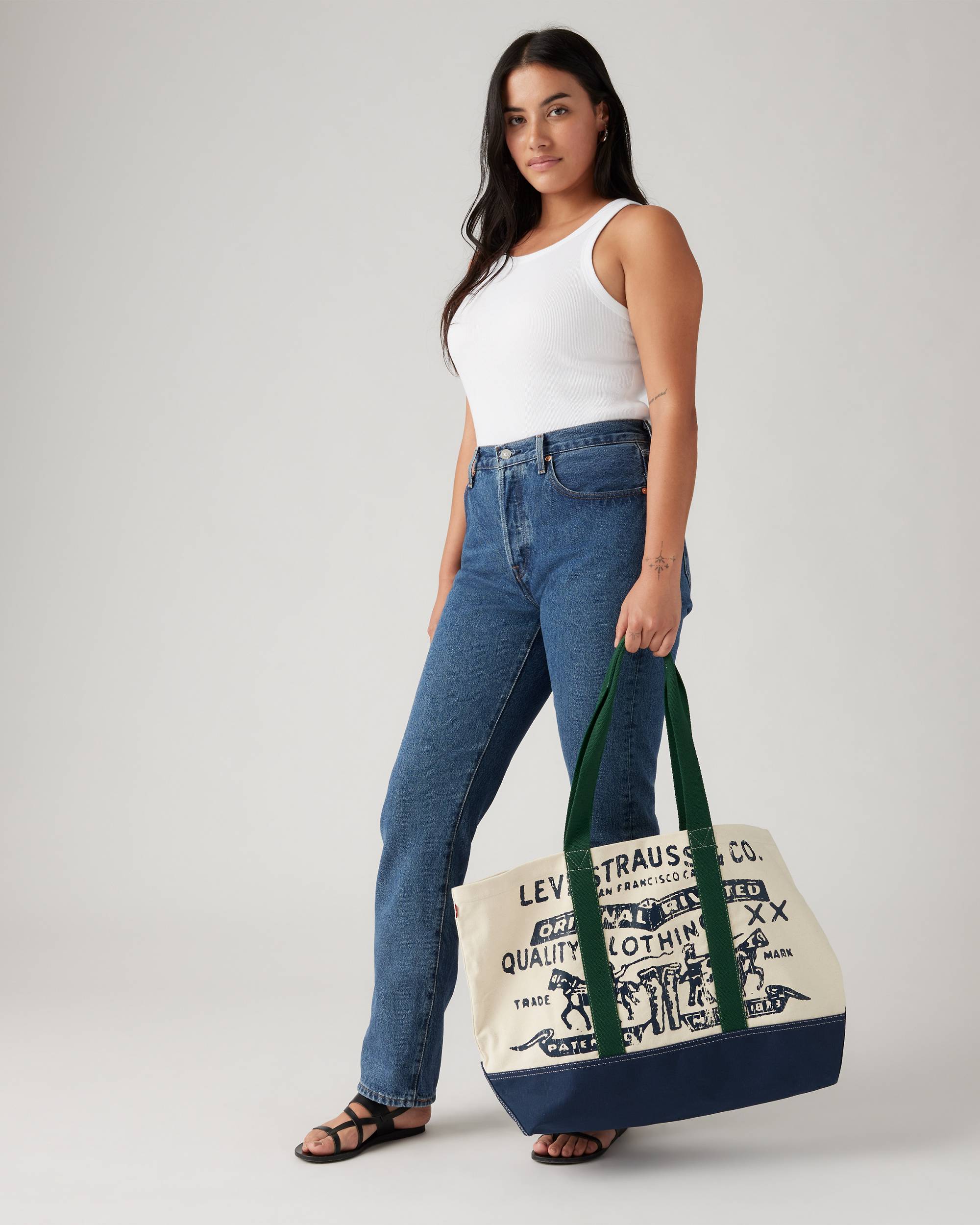 Сумка-шоппер Levi's з логотипом 1159825054 (Бежевий One size) — фото 1