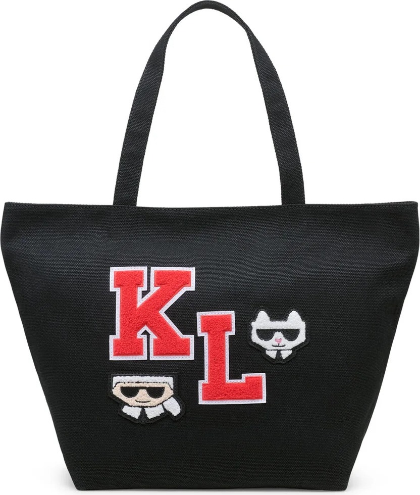 Жіноча сумка-шоппер Karl Lagerfeld Paris з нашивками 1159827755 (Чорний One size) — фото 3